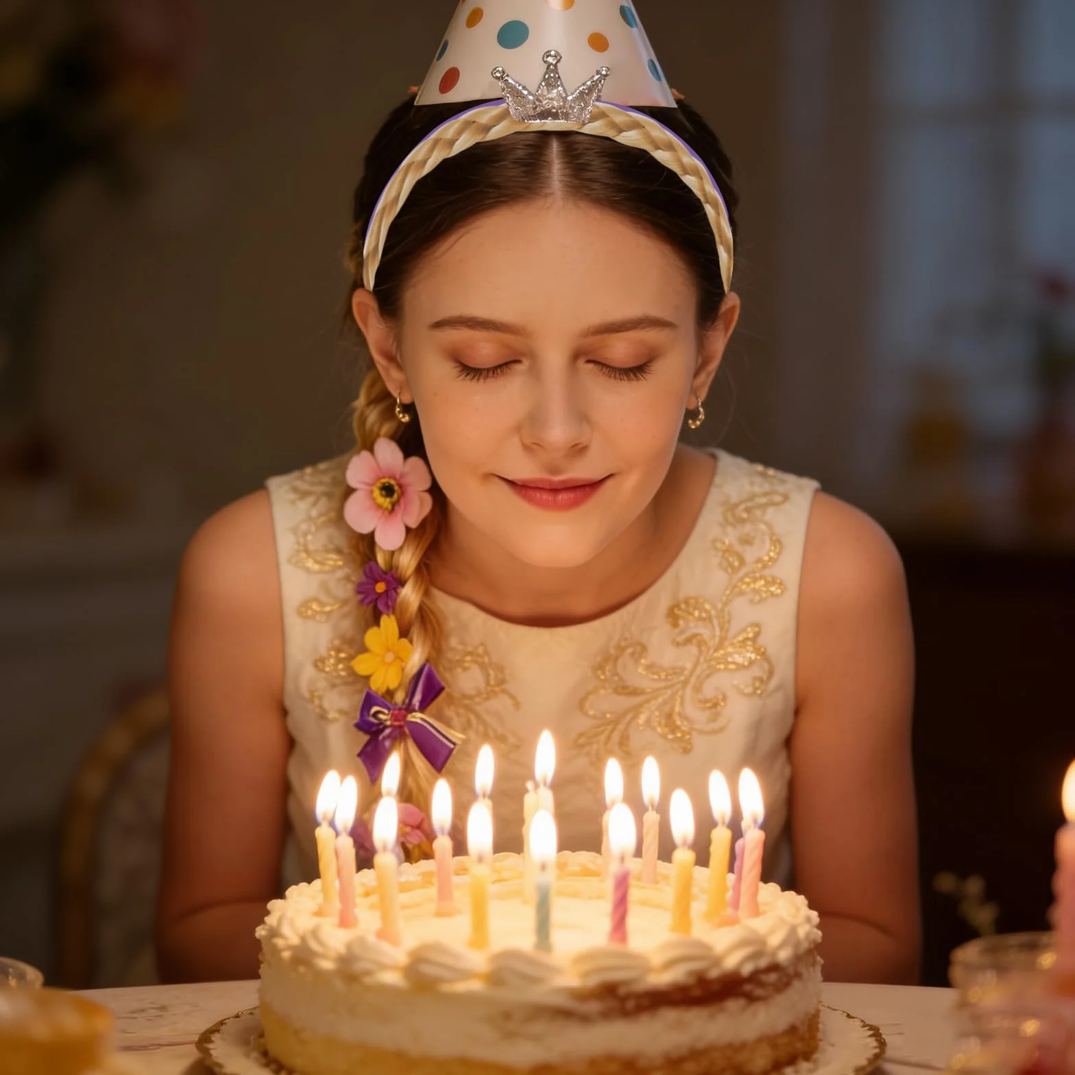 2 szt., Roszpunka, peruka dziecięca, spinka do włosów, opaska na głowę, dla dzieci, diadem i przebraniem księżniczki, akcesoria dla dziewcząt, dzieci, plecione peruki, splątane kostiumy (blond