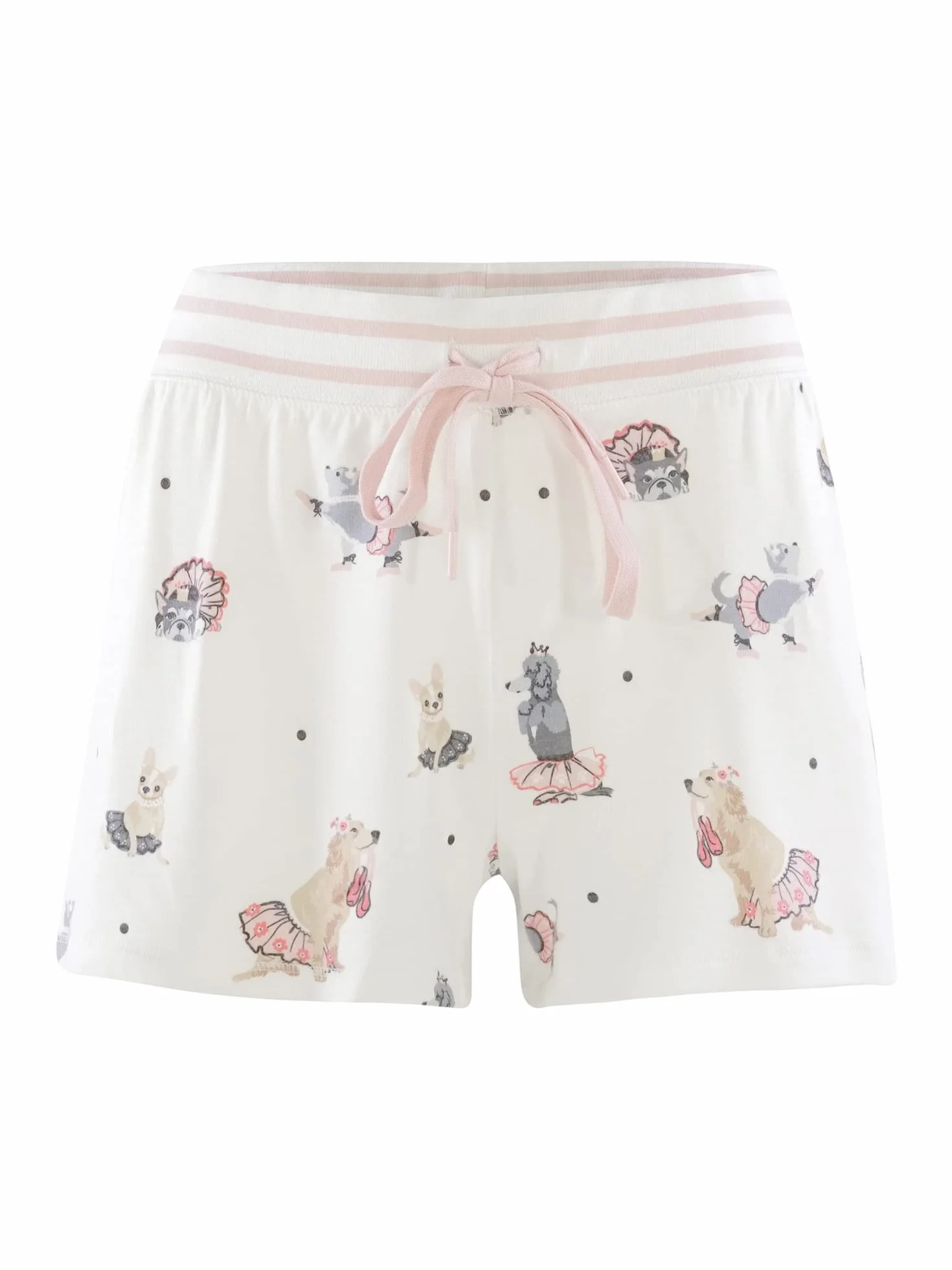 PJ Salvage Damskie szorty piżamowe Let's Dance, off-white, M