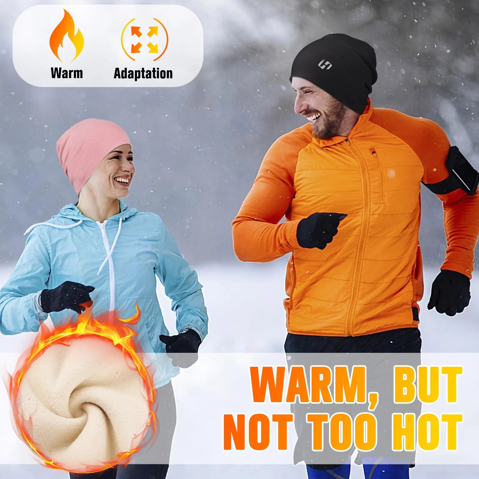 HASAGEI Zimowa czapka do biegania czapka z czaszką czapka beanie czapka kask termiczny