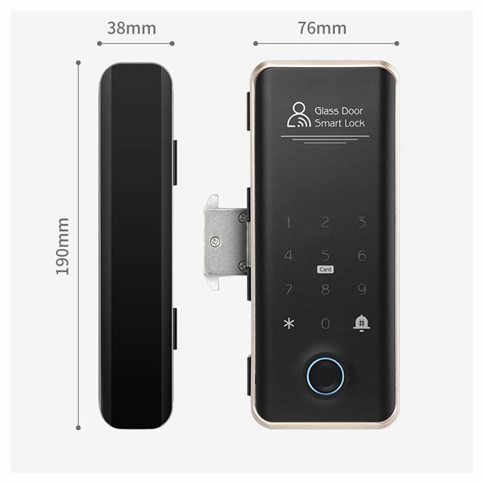 Bezkluczykowy zamek do drzwi wejściowych Szklany zamek do drzwi przesuwnych Tryb kanału Bluetooth G918 Zdalne odblokowywanie WiFi dla bezgłośnych drzwi szklanych Inteligentny zamek do drzwi (kolor:
