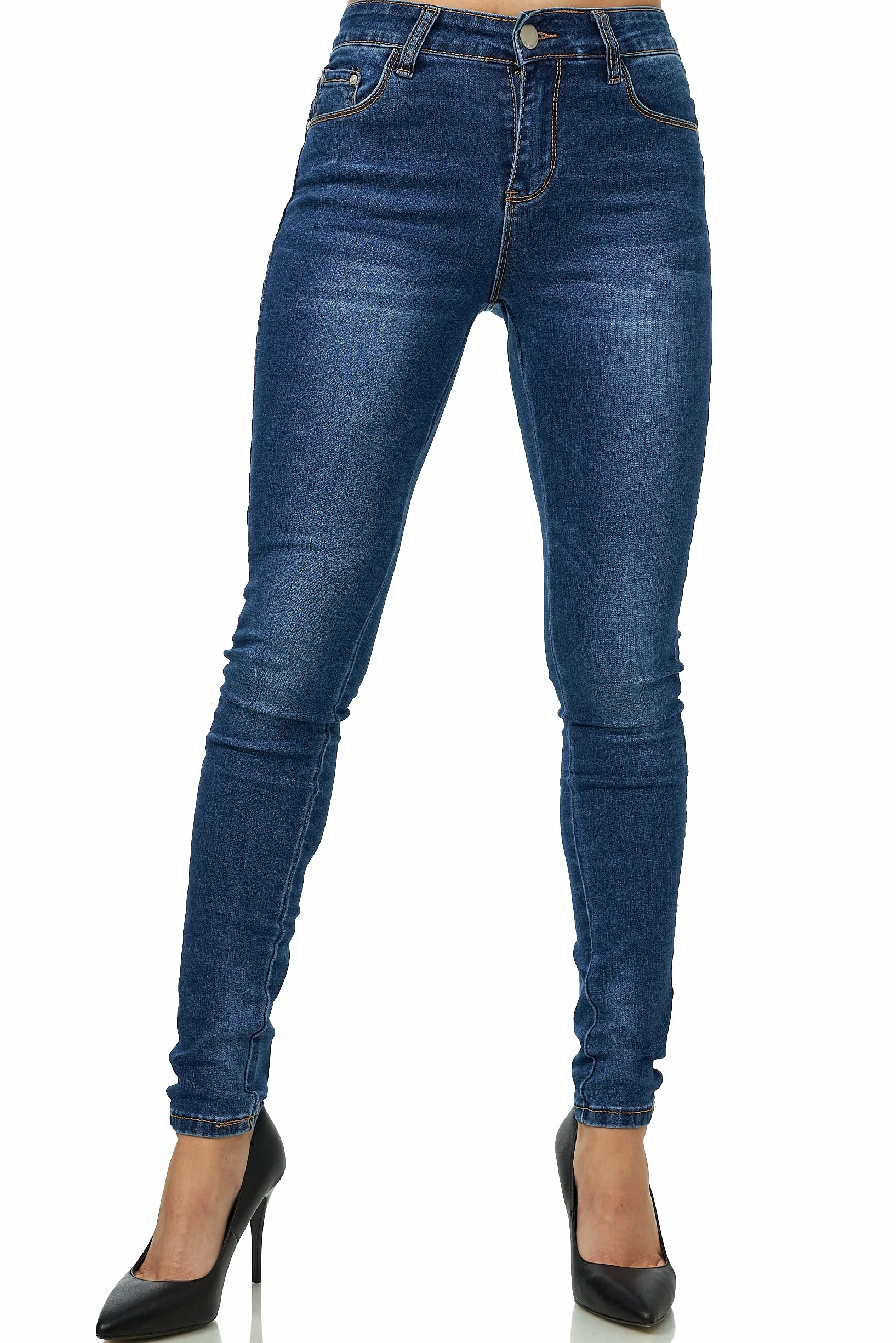 Elara Damskie Spodnie Elastyczne Push Up Jeans Chunkyrayan