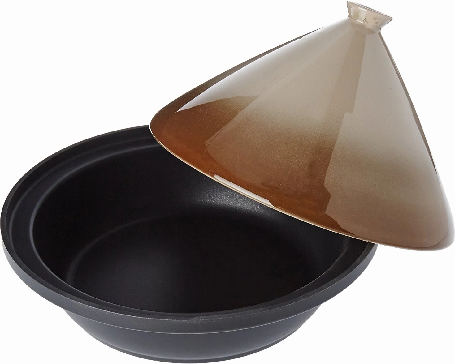 Tajine ze stali nierdzewnej na indukcję i ceramikę 30,20 x 30,20 x 23 cm Taupe