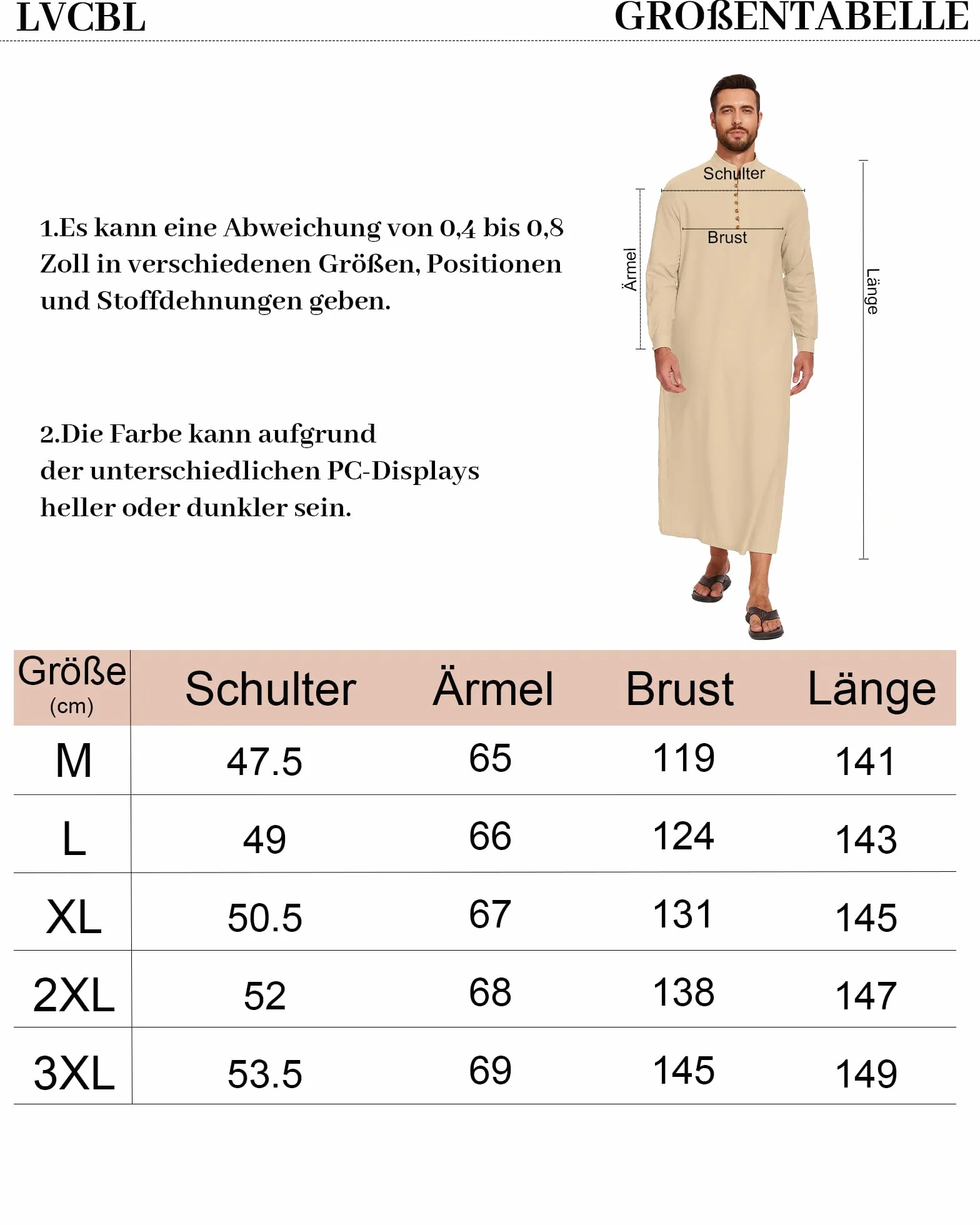LVCBL Kaftan męski lniany długi rękaw Thobe męski długi bok split szlafrok