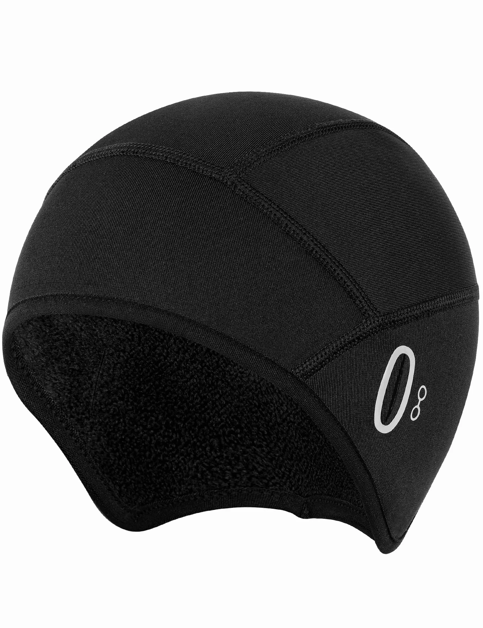 Becellen Czapka na kask dla dzieci, zimowa czapka termiczna na rower, jeden wzór z otworem na okulary, ciepła, wiatroszczelna, czapka sportowa, uniseks, czarna czapka pod kask rowerowy, dla chłopców i