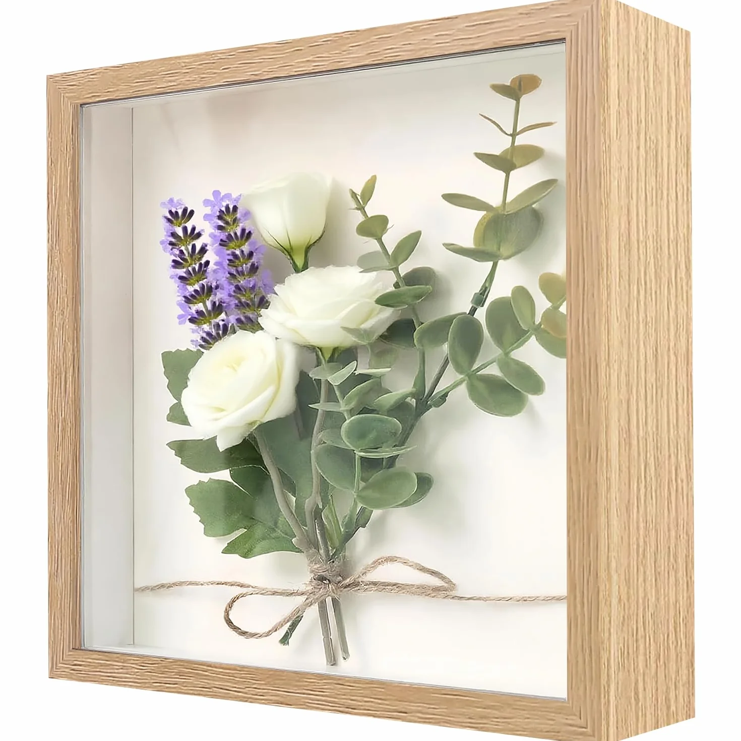 Drewniana ramka 3D 22 x 22 cm głęboka 3 cm do napełniania na ścianę