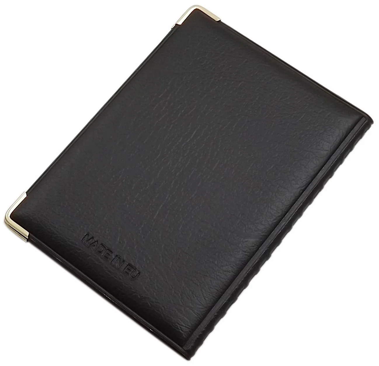 myledershop Etui na dowód osobisty i karty kredytowe z metalowymi narożnikami 10 kieszeni, Wzór 4 / czarny, standard size, Nowoczesny
