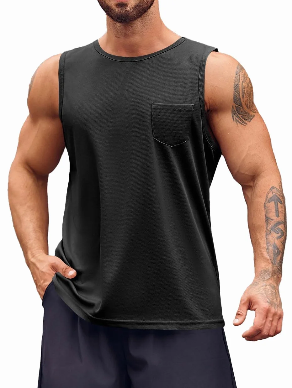 Runcati Tank Top, męski t-shirt bez rękawów, sportowy, do treningu, fitnessu, koszulka podkreślająca mięśnie, modna, do kulturystyki