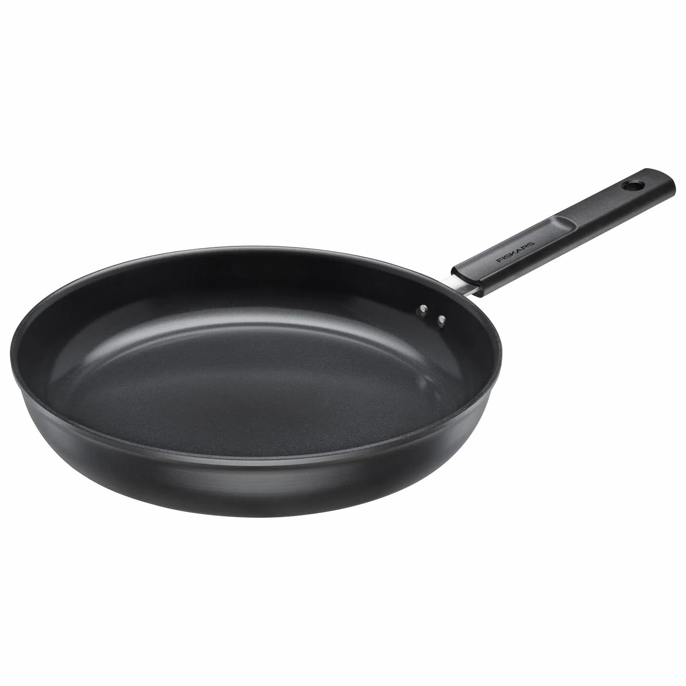 Fiskars Patelnia Hard Face 30 cm, nieprzywierająca, odporna na zarysowania, aluminium/plastik, czarna