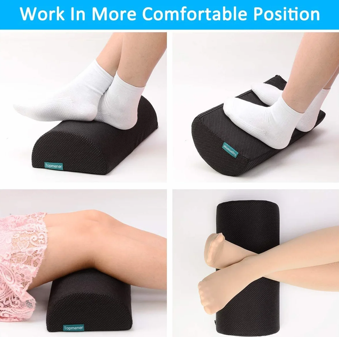 Ergonomiczna poduszka pod podnóżek do masażu biurkowy z uchwytem, pralna