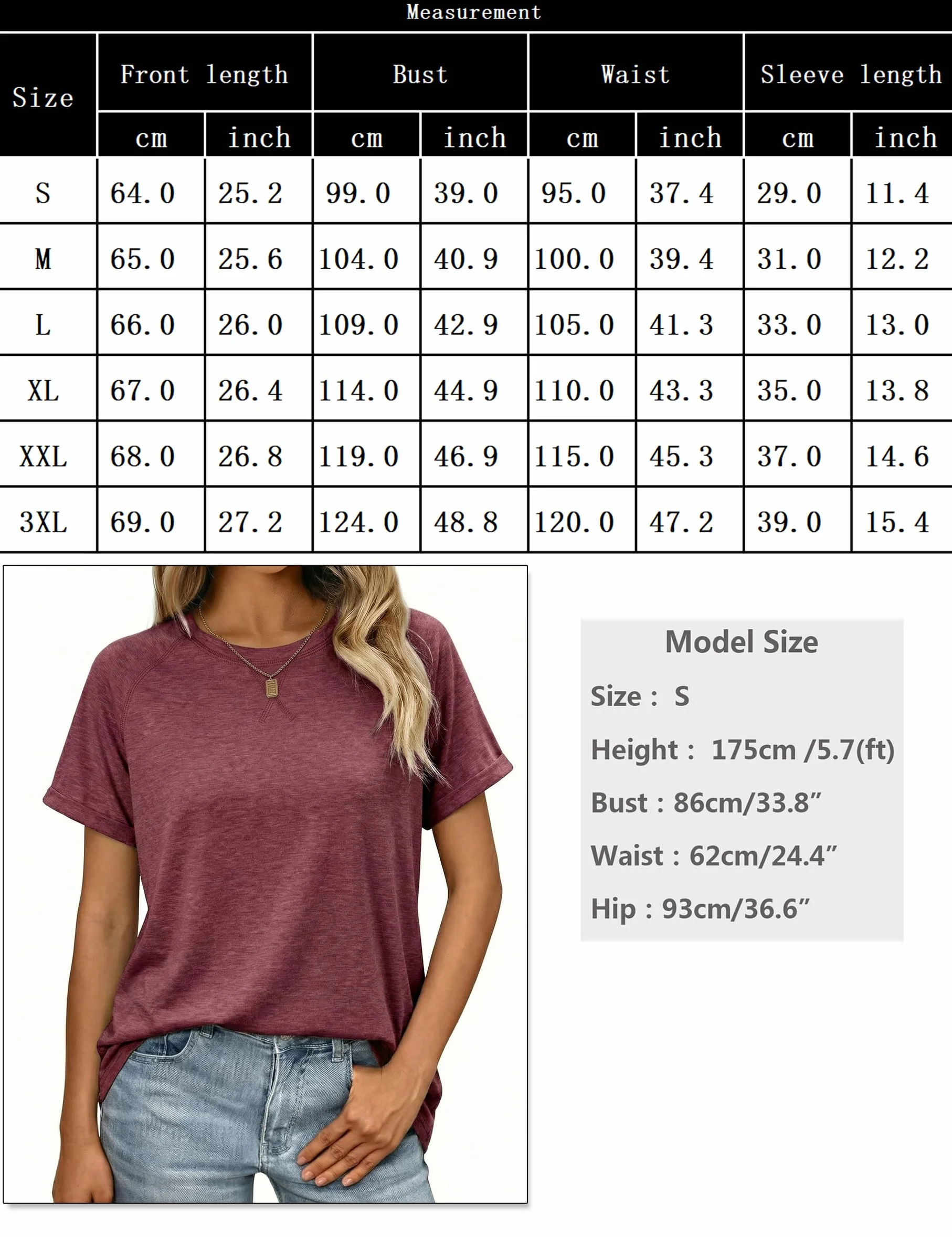 Litherday T-shirt damski na lato, okrągły dekolt, casualowy, jednokolorowy, elegancki top z krótkim rękawem, luźna, bawełniana, biznesowa, S-XXL