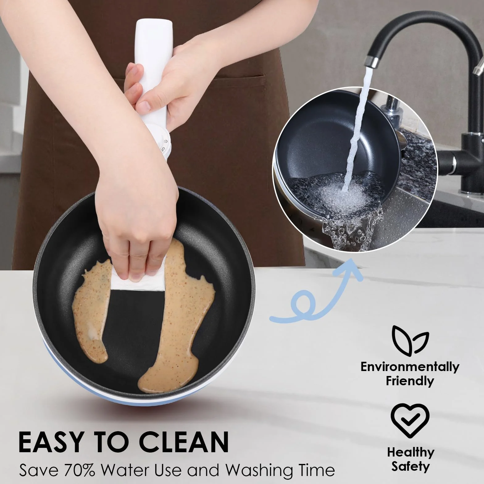 Audecook Elektryczna patelnia Hot Pot 1,7 l 20 cm nieprzywierająca przenośna mini wielofunkcyjna kuchenka