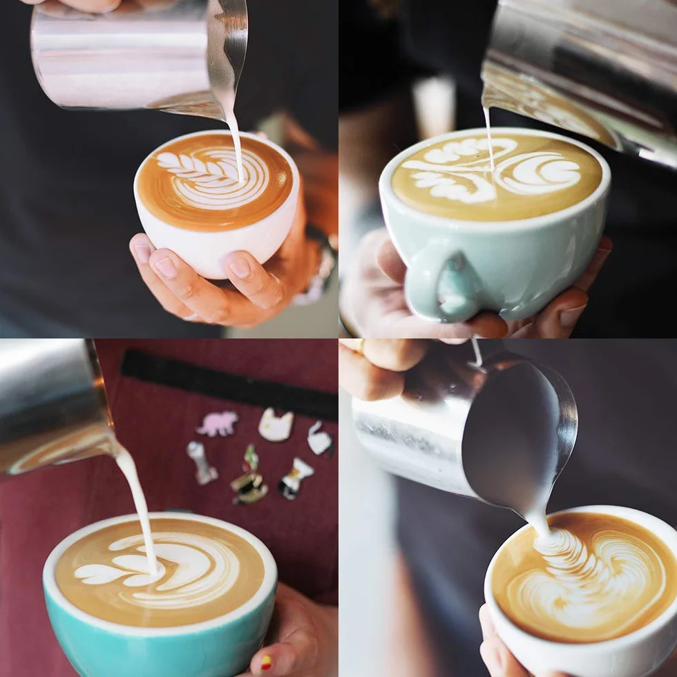 Voarge Dzbanek na mleko, 350 ml / 12 fl.oz. Dzbanek na mleko ze stali nierdzewnej, dzbanek do spieniania mleka do cappuccino i latte art, srebrny
