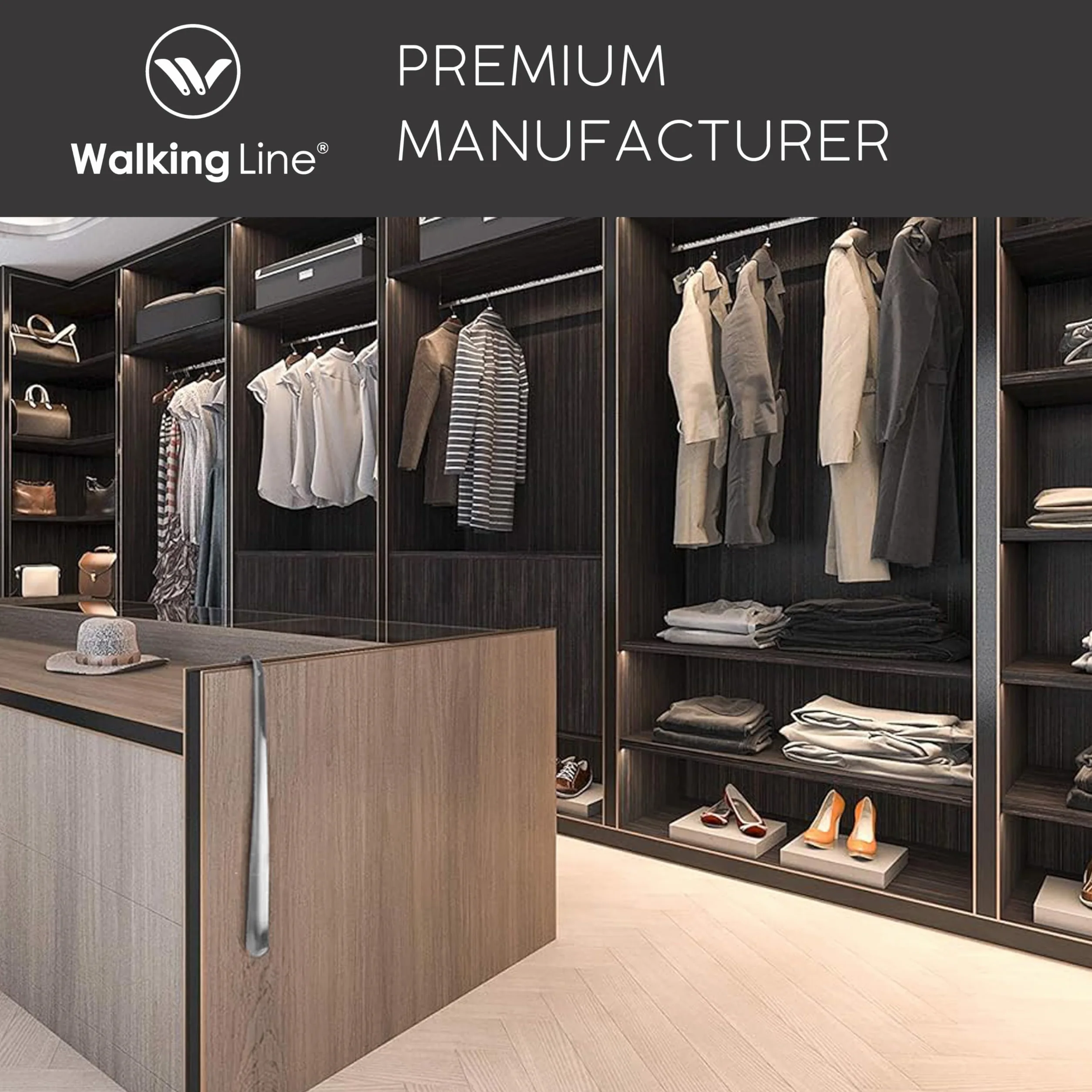 Walking Line® Edelstahl Schuhlöffel 42cm lang - Premium Schuhanzieher aus Metall - Schuhlöffel kurz - Schuhlöffel Metall kurz - Schuhanzieher kurz aus Edelstahl - Schuhlöffel Metall - Schuhlöffel kurz