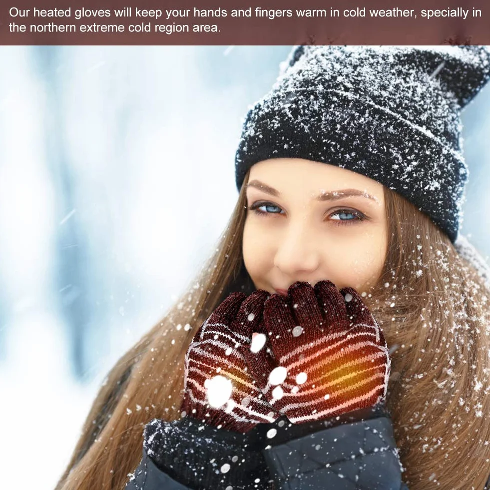 Semme Rękawice grzewcze USB dla mężczyzn i kobiet, z portem USB, zmywalne, do jazdy na rowerze, motocykli, wędrówek, jazdy na nartach i alpinizmie