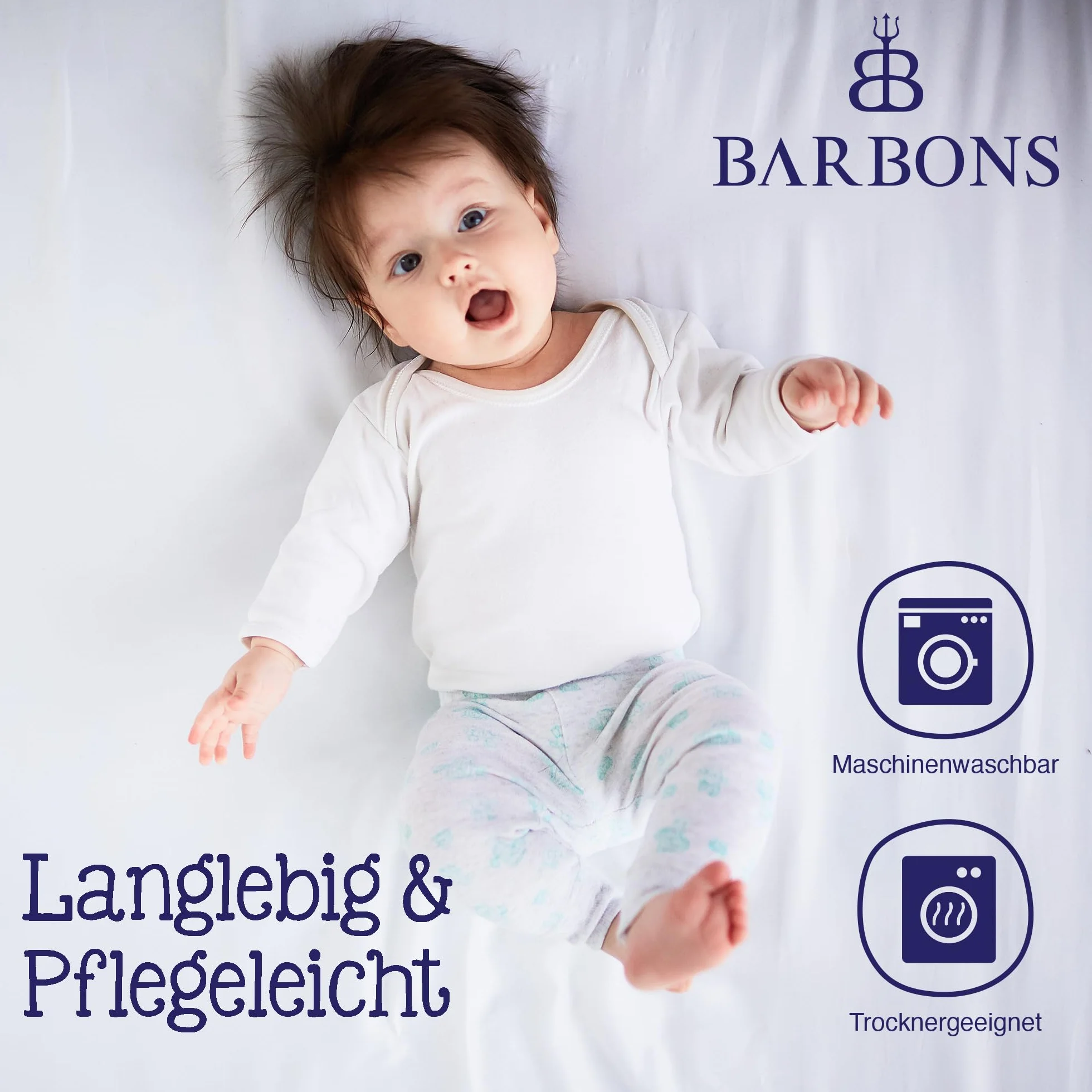 Barbons Prześcieradło z gumką do łóżeczka 100% bawełna jersey OEKO-TEX Standard 100 60x120cm 70x140cm