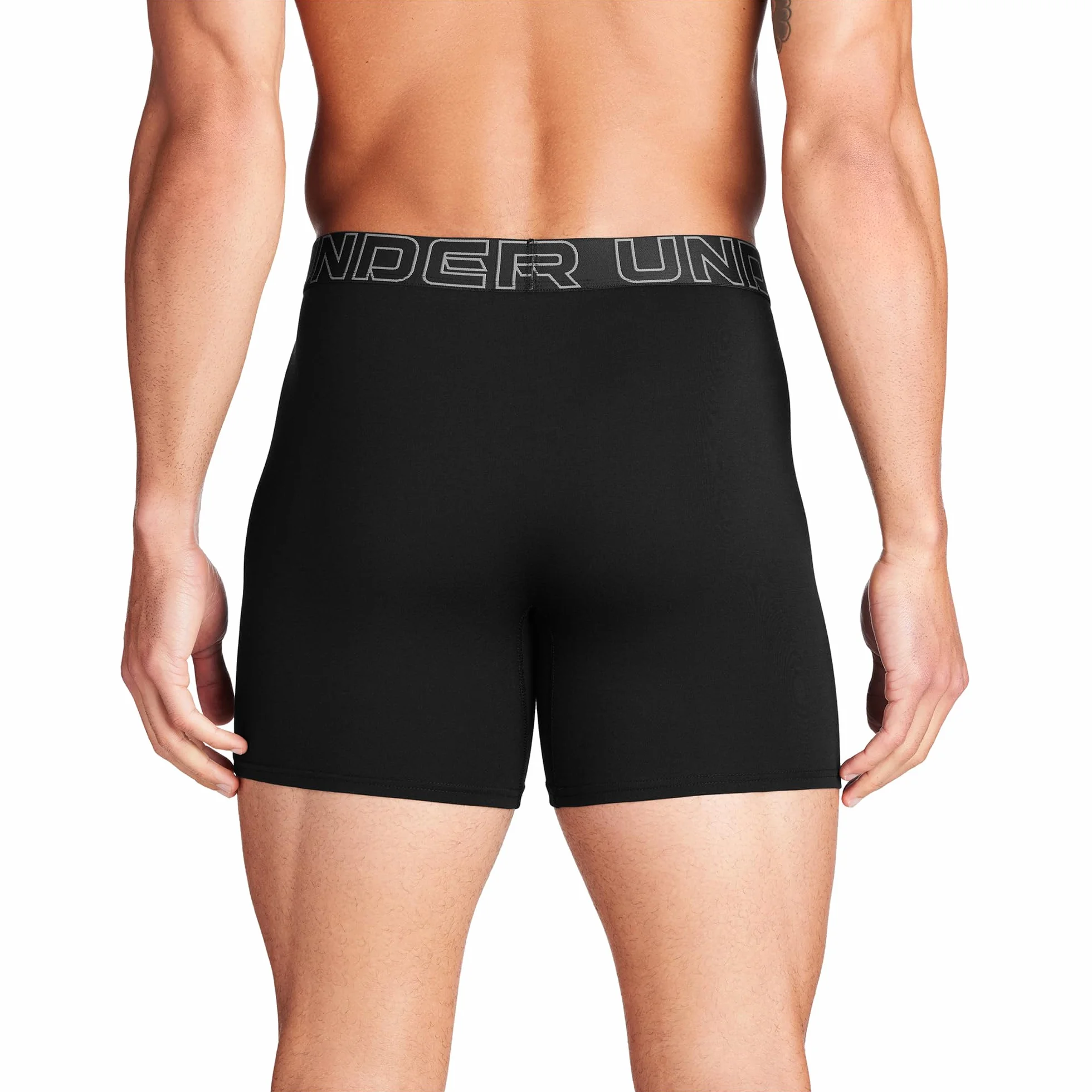 Under Armour Bokserki męskie, 3-pak, bawełniane bokserki, długość wewnętrzna 15 cm, oddychające, odprowadzające wilgoć, miękkie w dotyku, komfort przez cały dzień, Czarny, XXL