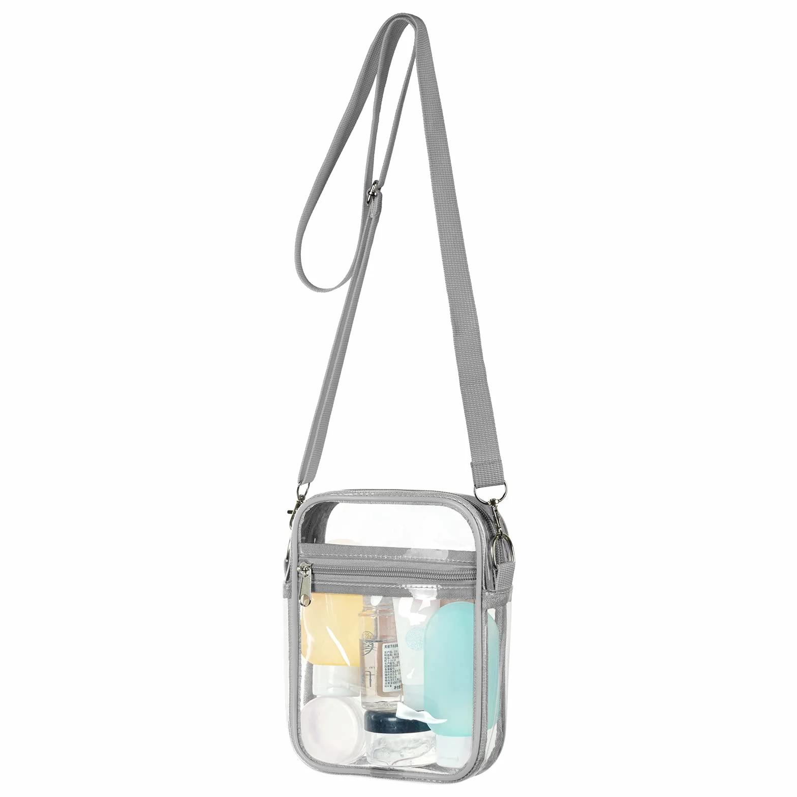 Aucuu Przezroczysta torba crossbody, zatwierdzona przez stadion, przezroczysta torebka z regulowanym paskiem na ramię, torby kurierskie