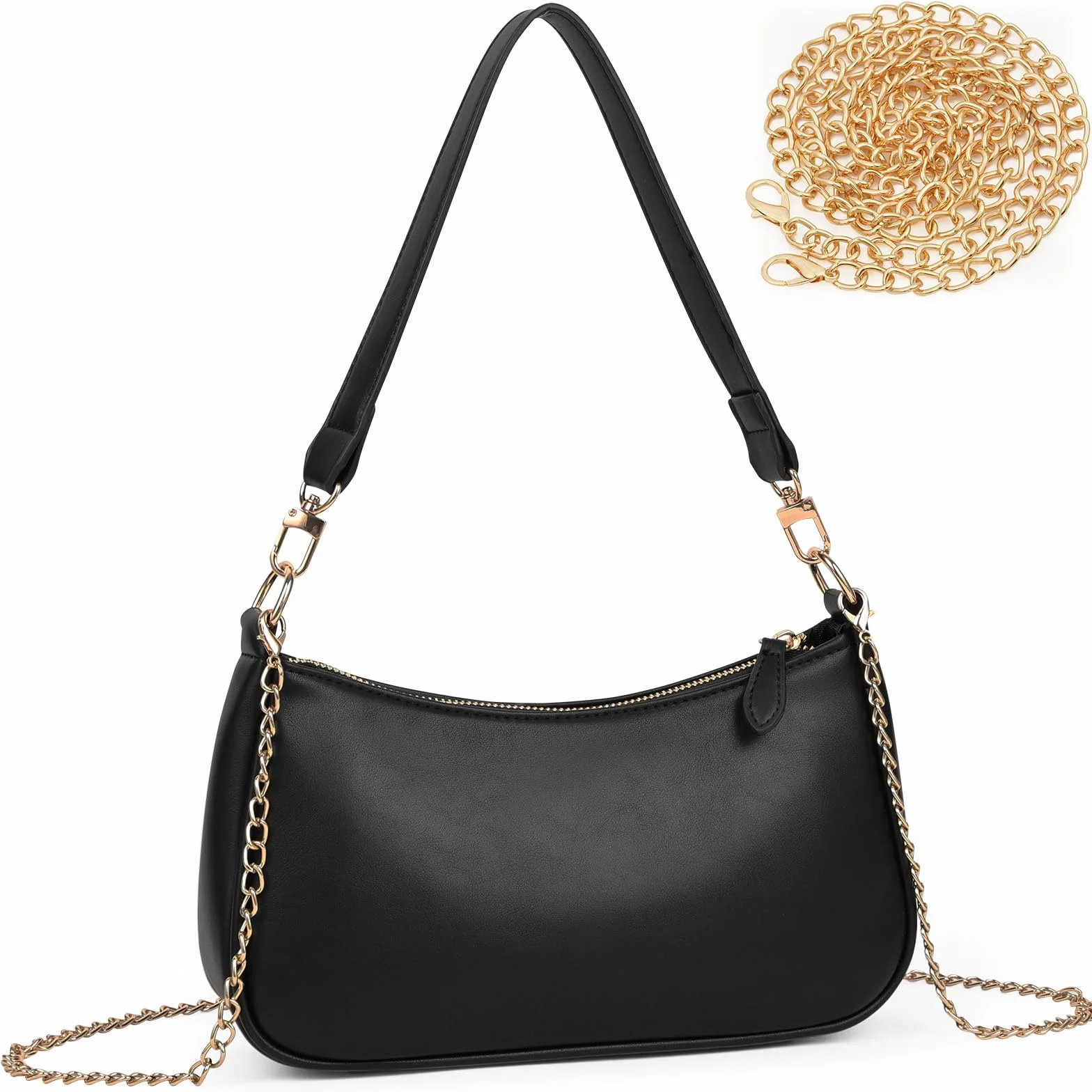 Aucuu Torba na ramię ze skóry PU dla kobiet, torebka na ramię dla kobiet, kopertówka z łańcuszkiem, półksiężyc, torba hobo, torebka crossbody, prezent na urodziny i rocznicę