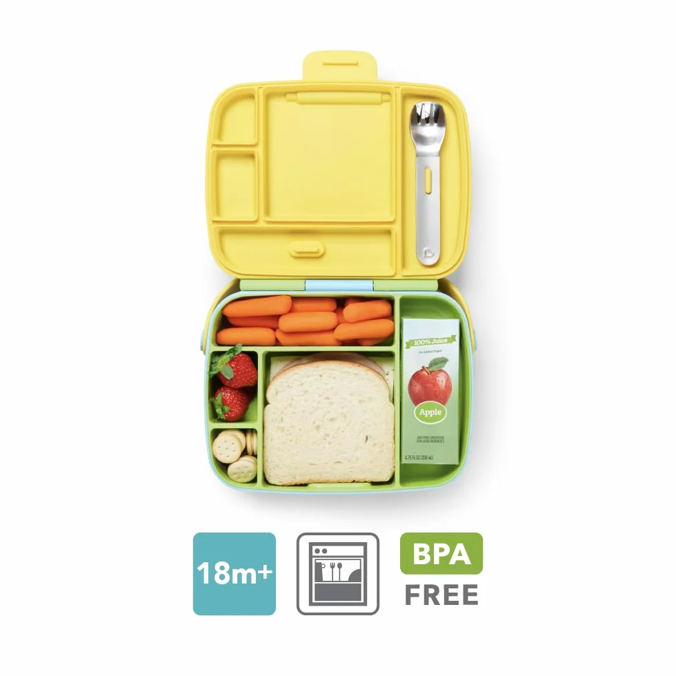 Munchkin Pudełko na Lunch Bento dla Dzieci z 5 Przegródkami, Zielony