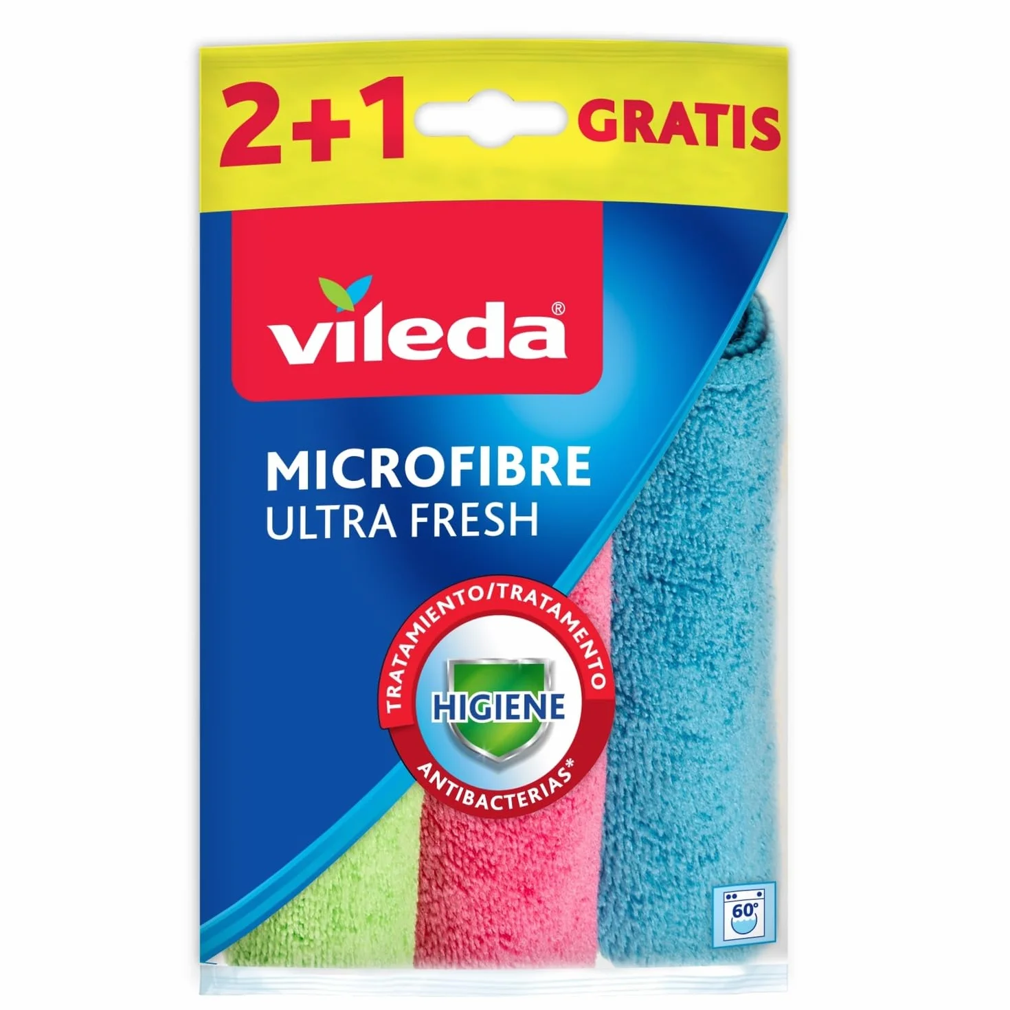 Vileda Ściereczka Mikrofibra Ultra Fresh 3 sztuki - antybakteryjna formuła