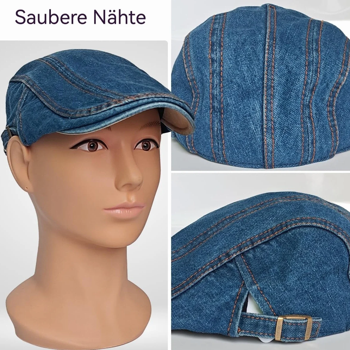 Kapelusz męski z denimu, bawełna, beret, czapka z daszkiem unisex płaska czapka Ivy Newsboy Cabbie Caps Driving Hut
