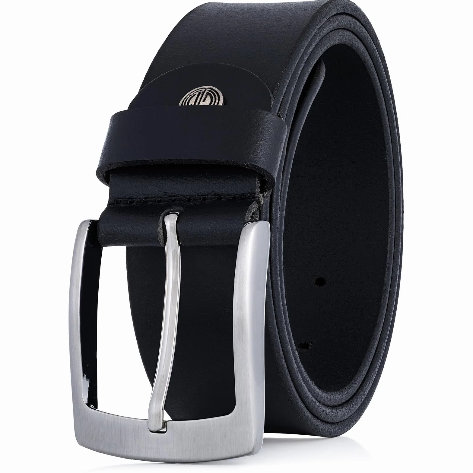 LINDENMANN Pasek męski pasek skórzany ze skóry bawolej, szerokość 40 mm, możliwość skrócenia, pasek, pasek skórzany, pasek dżinsowy, XL, czarny