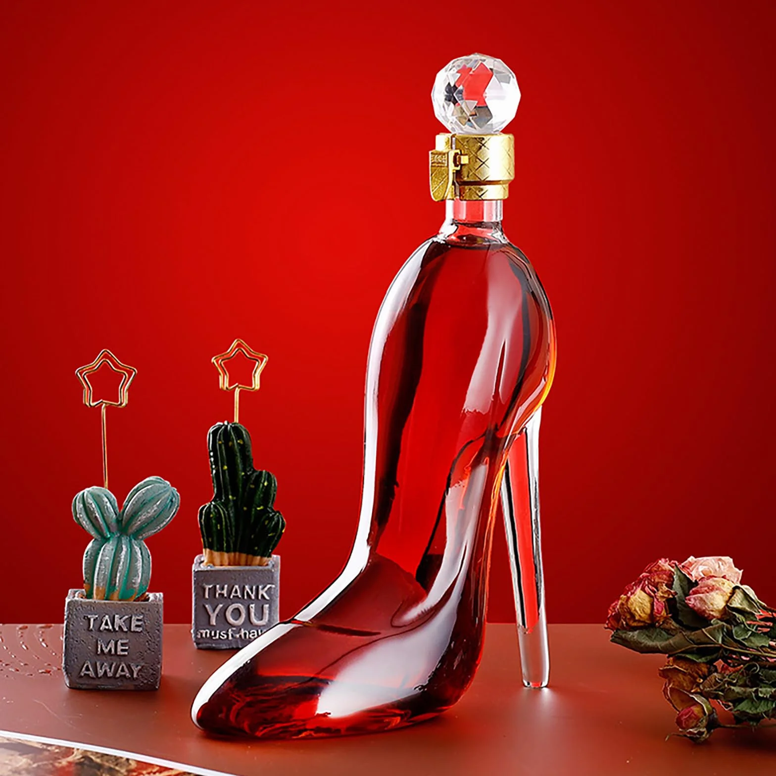 Karafka do czerwonego wina 350 ml 700 ml butelka szklana pogrubiona do whisky