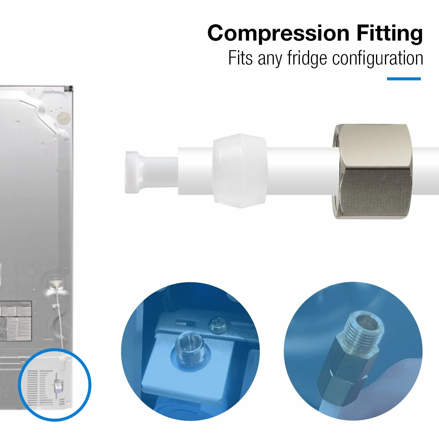 iSpring ICEK3 Kit Línea de Agua 3/8 Pulgadas Máquina Hielo 20 Pies Ósmosis Inversa