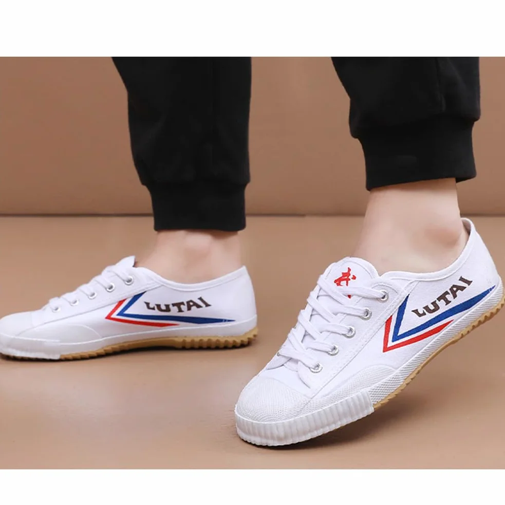 Buty do sztuk walki Aldult Unisex Tai Chi Kung Fu Sneakers Canvas Qigong Trainers Low Top Canvas Trainers,White,42 EU