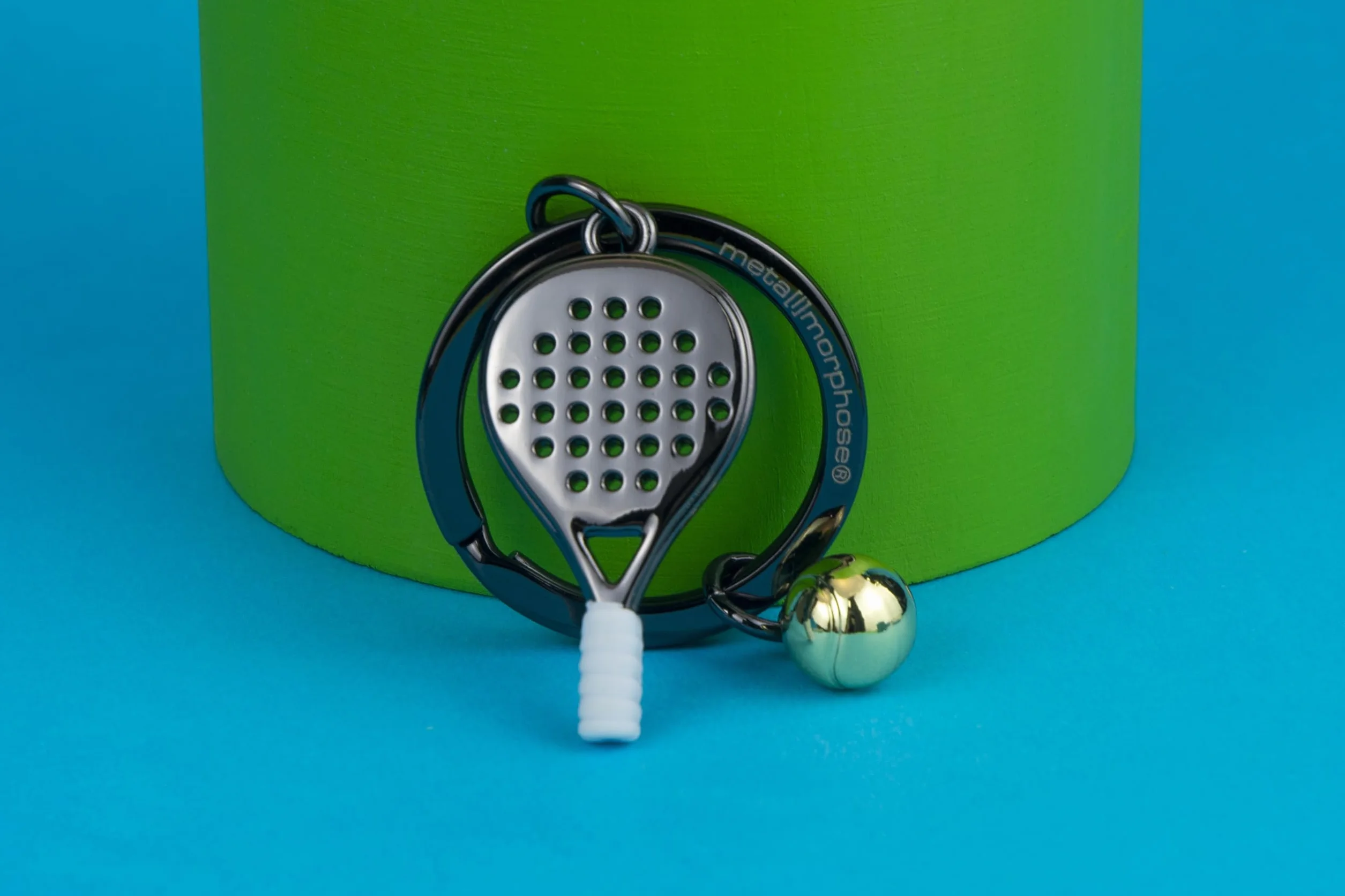 METALMORPHOSE - Breloczek do kluczy Padel - pasja sportowa, prezent dla mężczyzn, kobiet, czarny, Taille unique