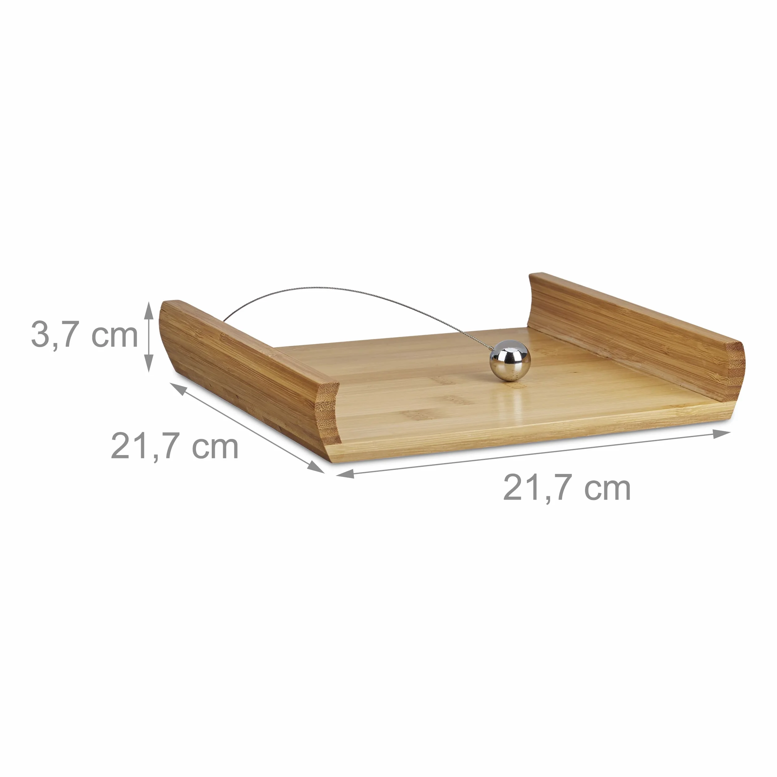 Relaxdays Stojak na serwetki bambusowy 21,7 x 21,7 x 3,7 cm naturalny