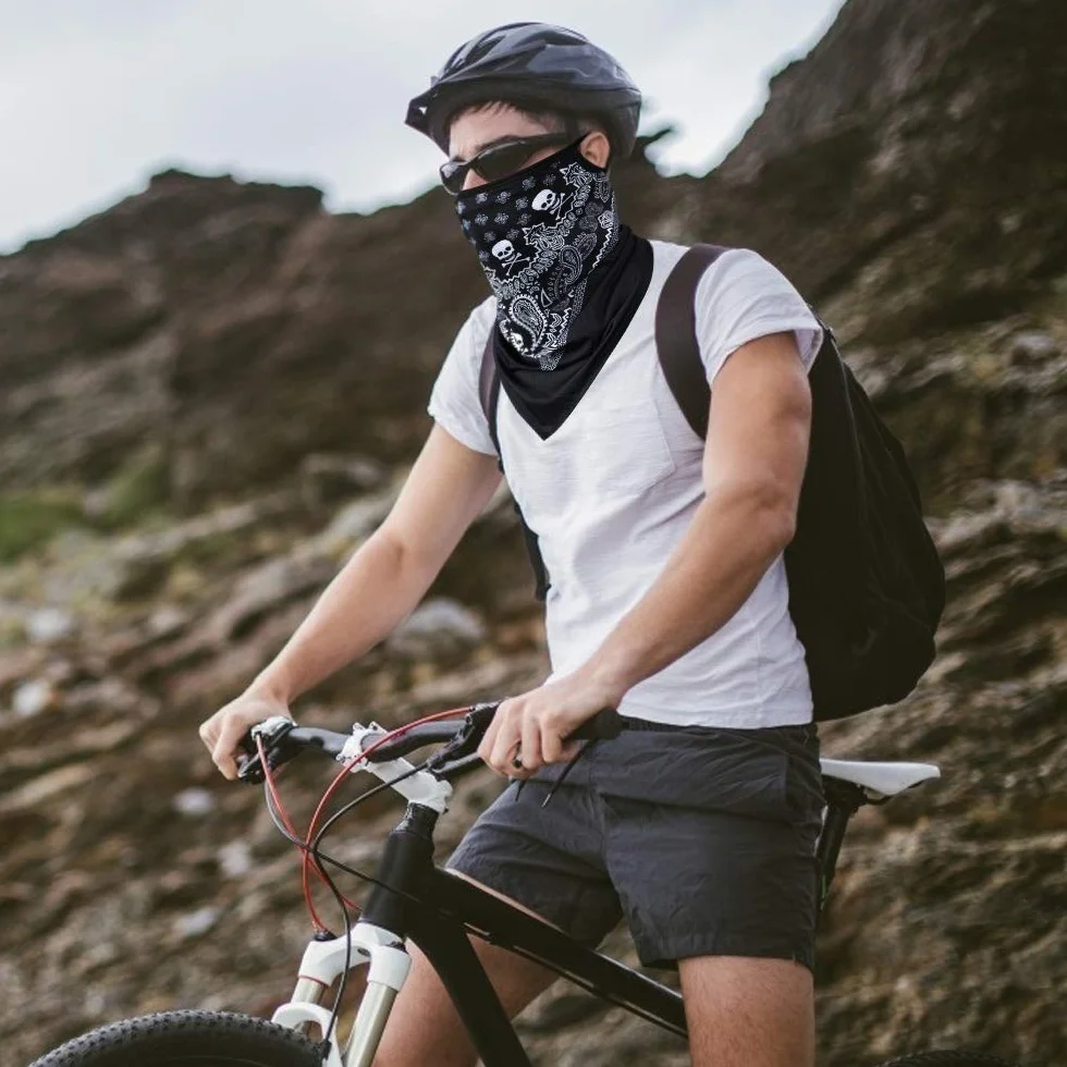 flintronic Wielofunkcyjna chusta na twarz, elastyczna, ochrona ust, męska/damska, chusta na szyję, nakrycie głowy, ochrona przed słońcem, kominiarka, szal do jogi, biegania, wędrówek, W20/L31