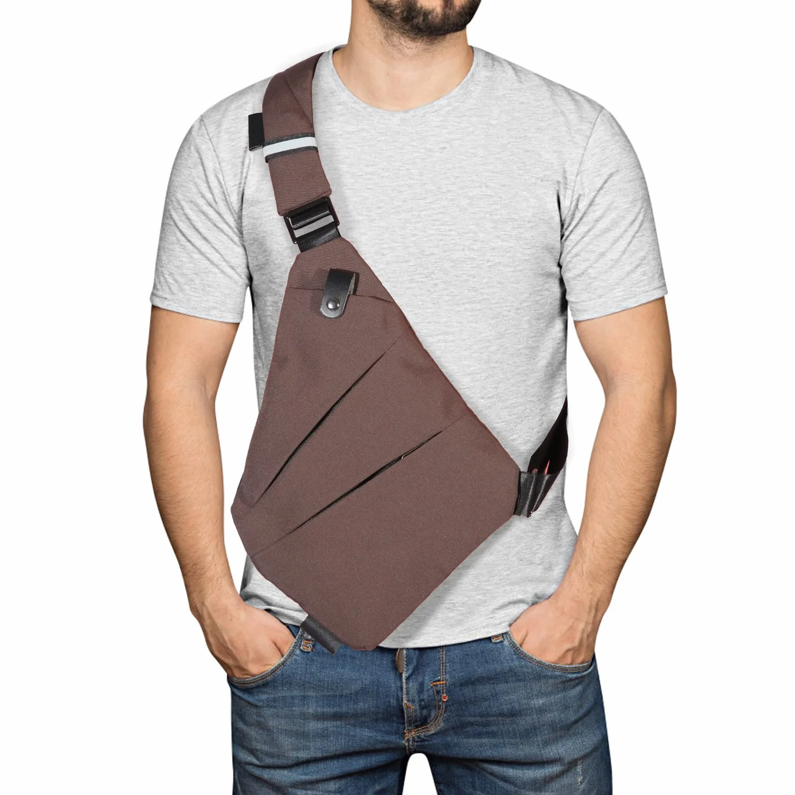 Torba crossbody unisex antykradzieżowa szarfa