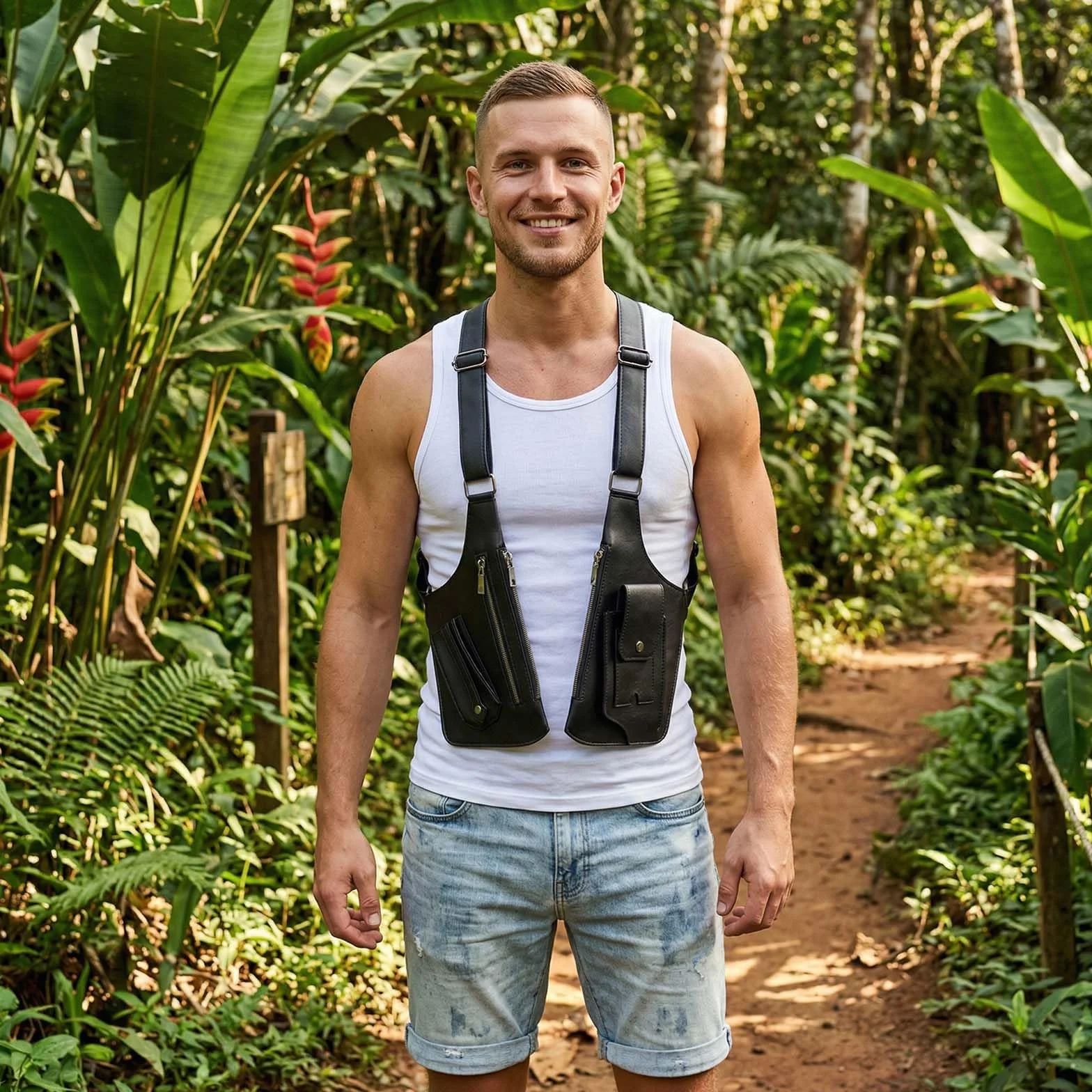 Torba podramionkowa męska antykradzieżowa - Torba na ramię z regulacją na ramię, torebka na piersi, lekka torba na co dzień, podróże, rower, outdoor, bezpieczeństwo