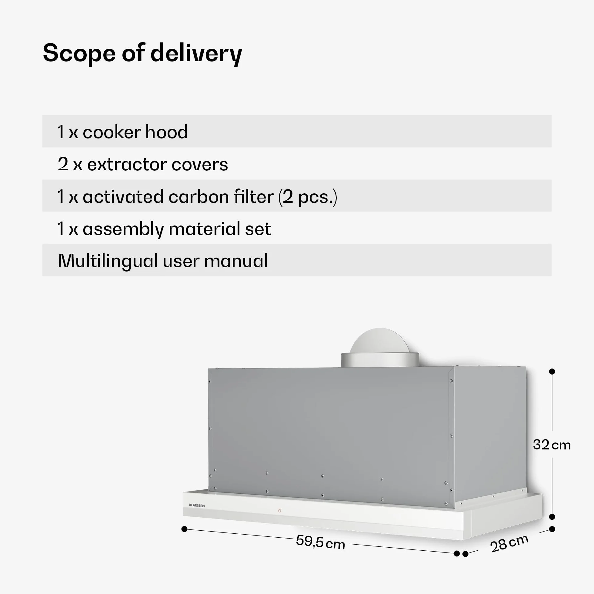 Klarstein Okap Kuchenny Velaire 60 cm 896 m³/h Boost Sterowanie Dotykowe Klasa A++ LED Biały