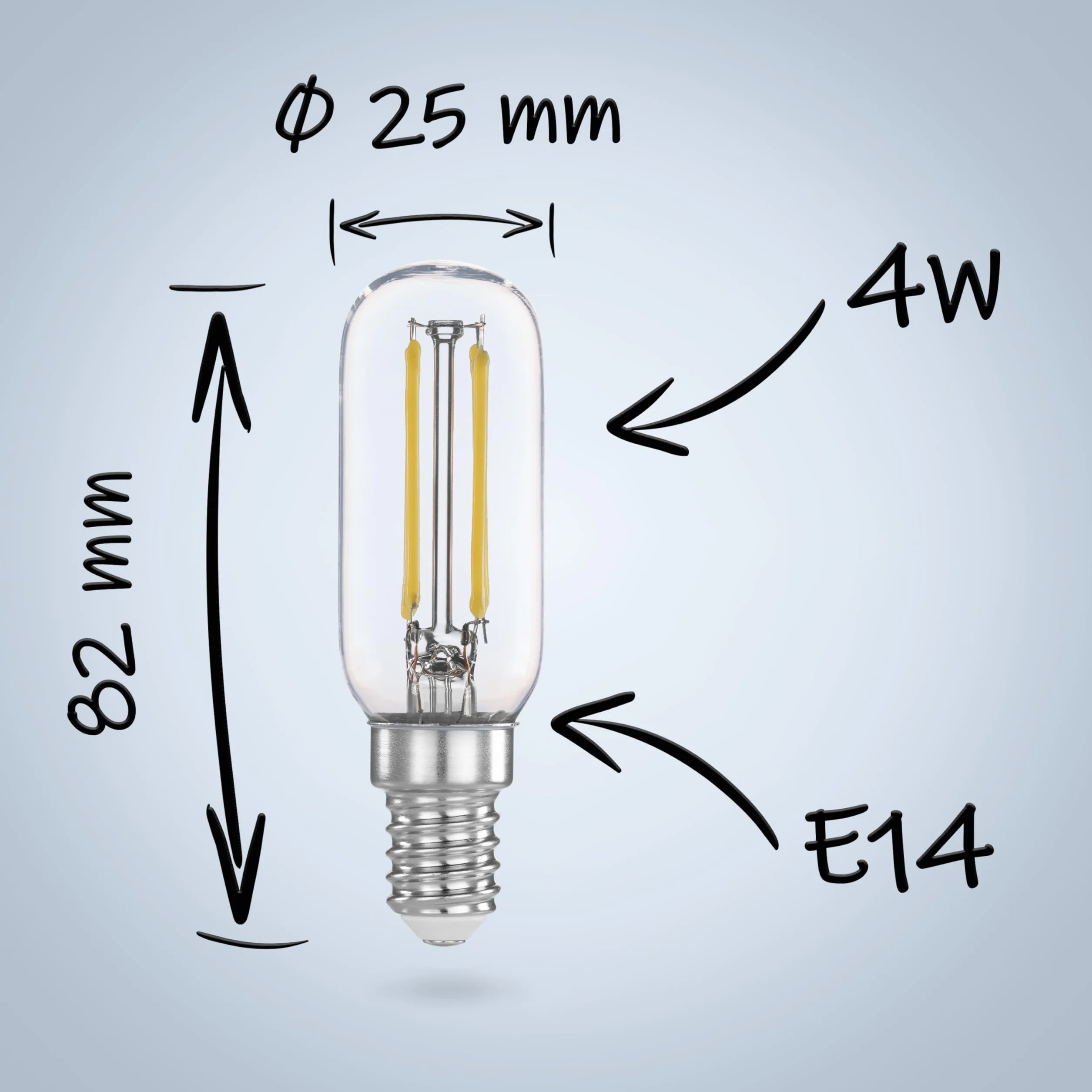 Poppstar żarówki LED do okapów, pochłaniaczy, wyciągów kuchennych (E14, 4W, 440 lm (40W), 6000K zimna biel), 2 sztuki