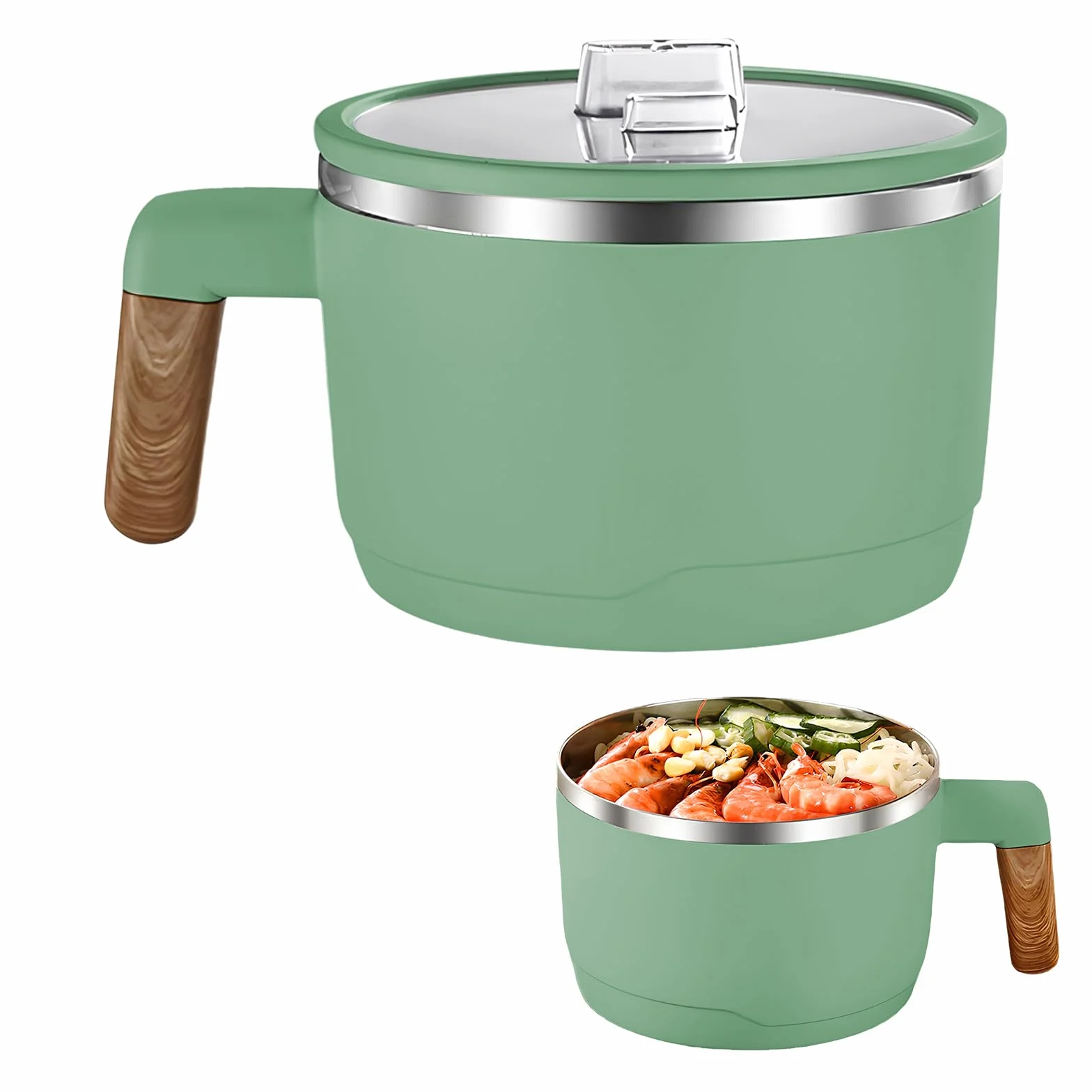 Miska ramen ze stali nierdzewnej 1200 ml podwójna izolowana uszczelniona