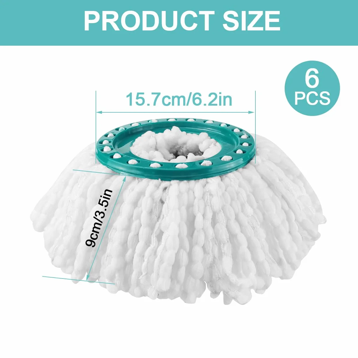 Zestaw 6 sztuk do zestawu mopa Leifheit CLEAN Twist Ergo, 2 włókna system do Leifheit Rotomop, do cząstek brudu, wszystkich rodzajów gleby
