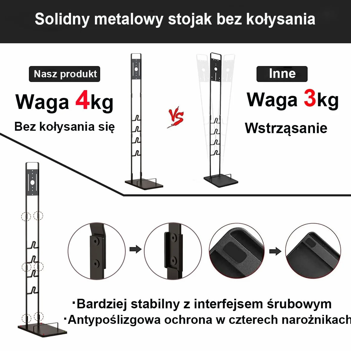 Foho Stojak do Dyson Gen5 V15 V12 V11 V10 V8 V7 V6, DC30-DC74, Odkurzacza Wolnostojący Metalowy Uchwyt z Bazą, Kompatybilny z Akcesoriami, Bez Wiercenia, Oszczędność Miejsca