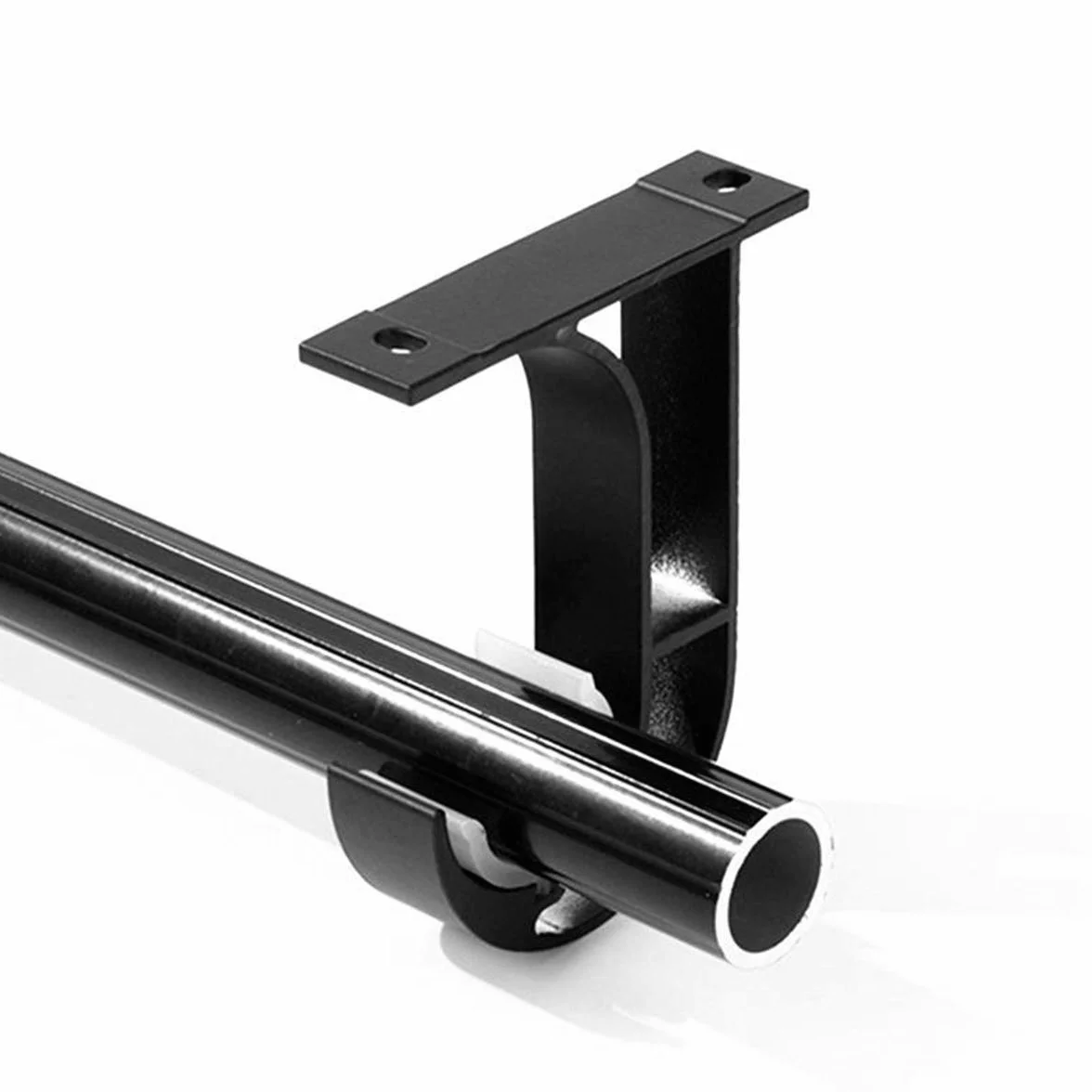 Uchwyt do Zasłony Sufitowy i Ścienny ze Stopu Aluminium 28 mm Czarny