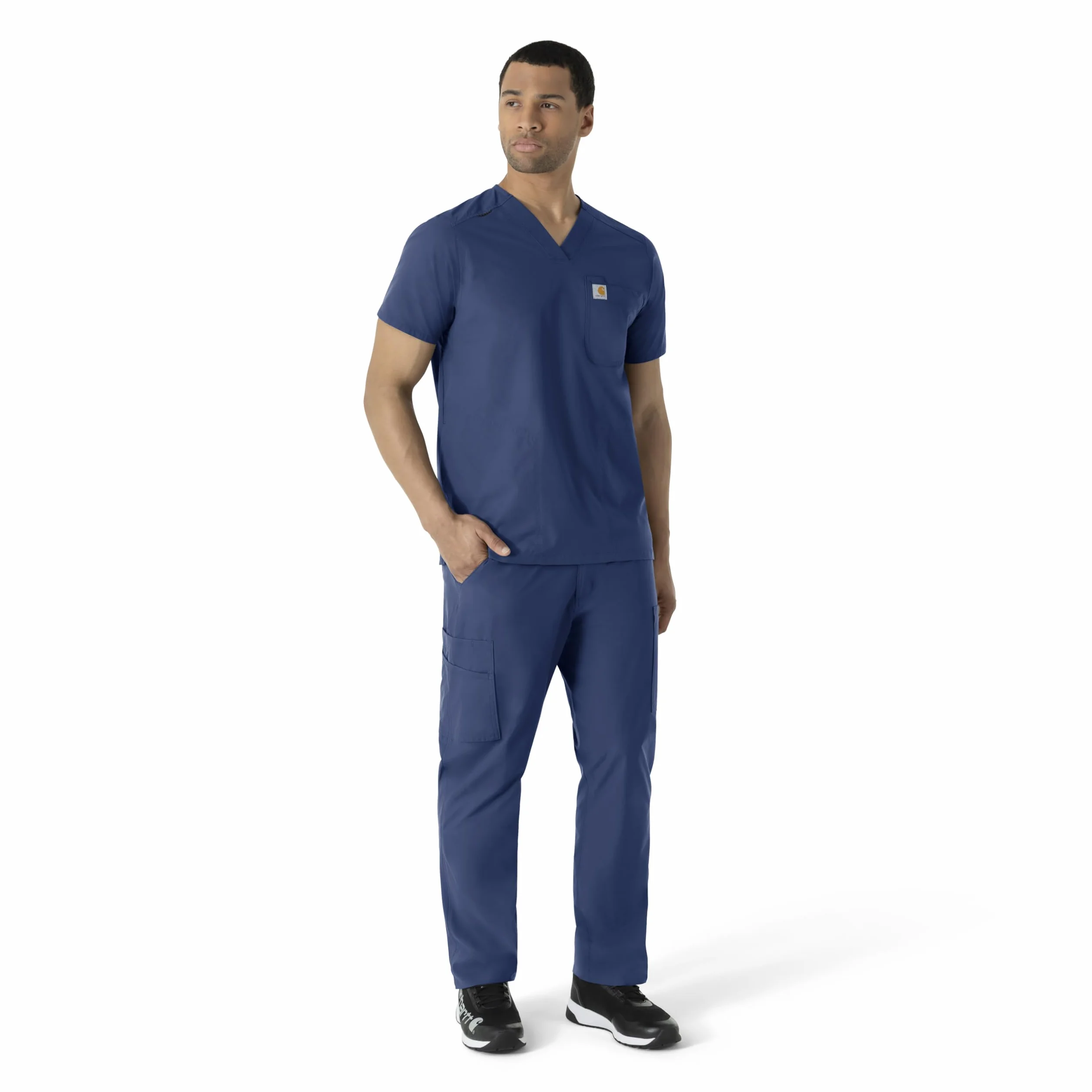Carhartt Scrubs C16113 Force® Modern Fit V-Neck Top - Medium Regular - Navy