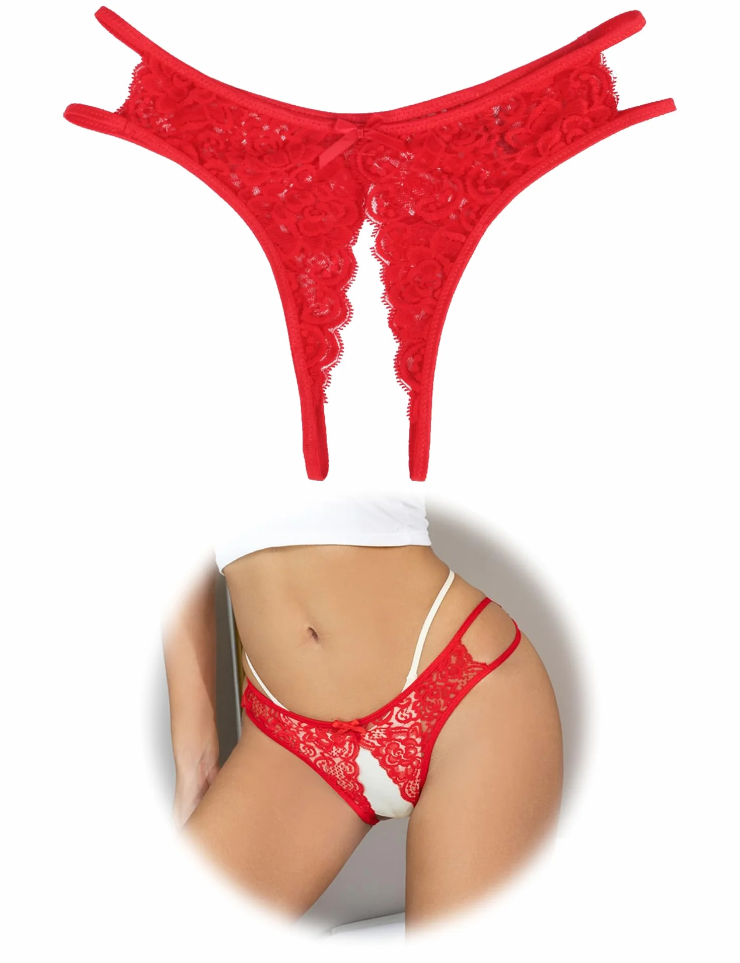 ohmydear Damskie stringi otwarte majtki damskie seksowne koronkowe stringi damskie uwodzicielskie majtki damskie seksowne otwarte stringi z niskim stanem otwarte majtki bikini T z tyłu plus size