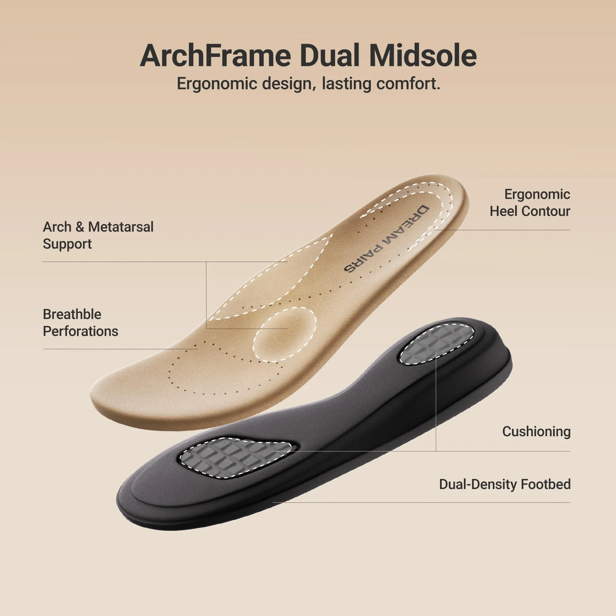 DREAM PAIRS Damskie sandały wsparcie łuku T-strap ortopedyczne płaskie sandały wygodne spacery plażowe letnie buty