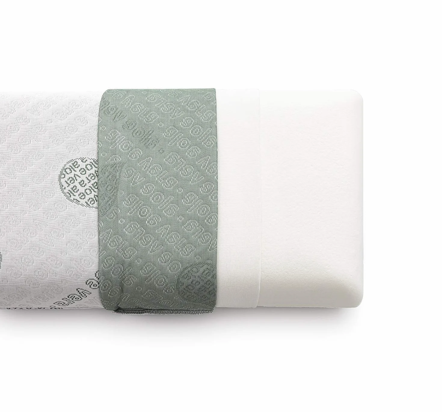 Textilhome - Opakowanie (2 sztuki) Poduszka z pianki memory - 70 cm - Ekologiczna tkanina Aloe Vera, 100% naturalny czysty rdzeń Visco - Podwójnie zapinana na zamek. Adaptacyjna termoregulacja.