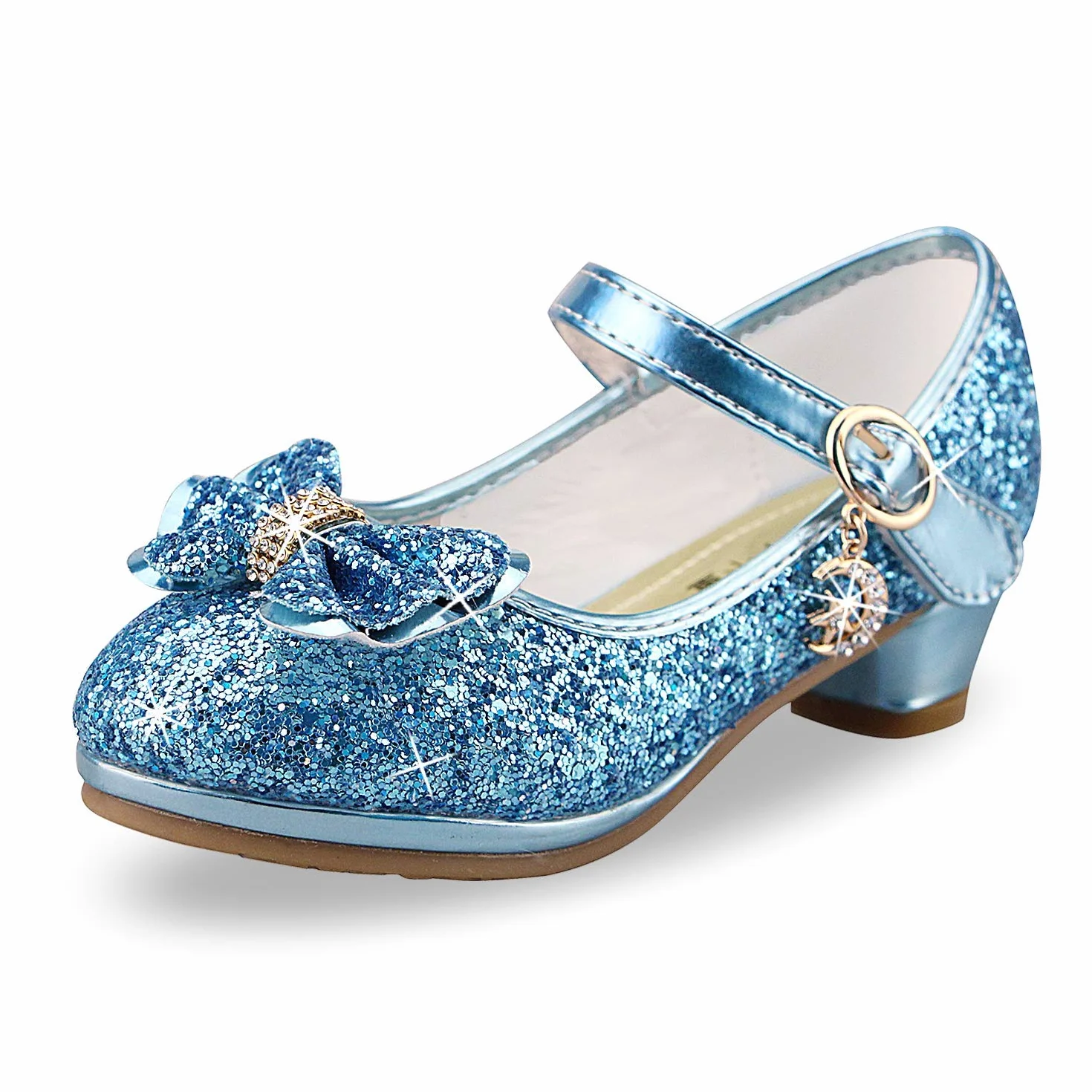 Dziewczęce buty z cekinami, buty na wysokim obcasie, dla małej księżniczki, buty na wysokim obcasie, cosplay, imprezę, czółenka, wesele, urodziny, sukienka