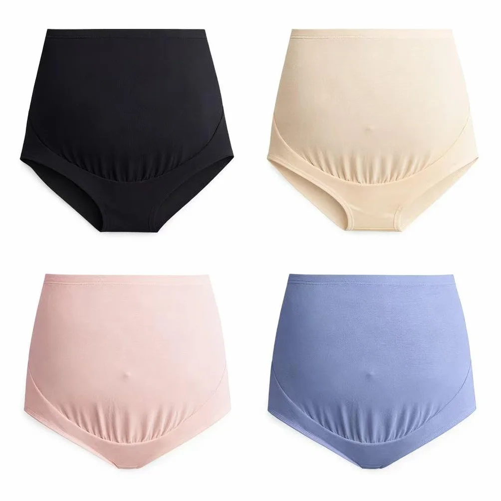 Mama Cotton Krótkie Kobiety Majtki ciążowe z wysokim stanem (3 w zestawie)