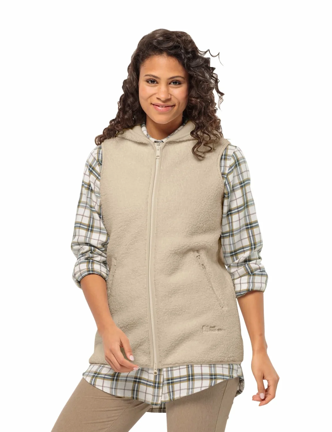 Jack Wolfskin Kamizelka polarowa Kobiety High Curl Long Vest W