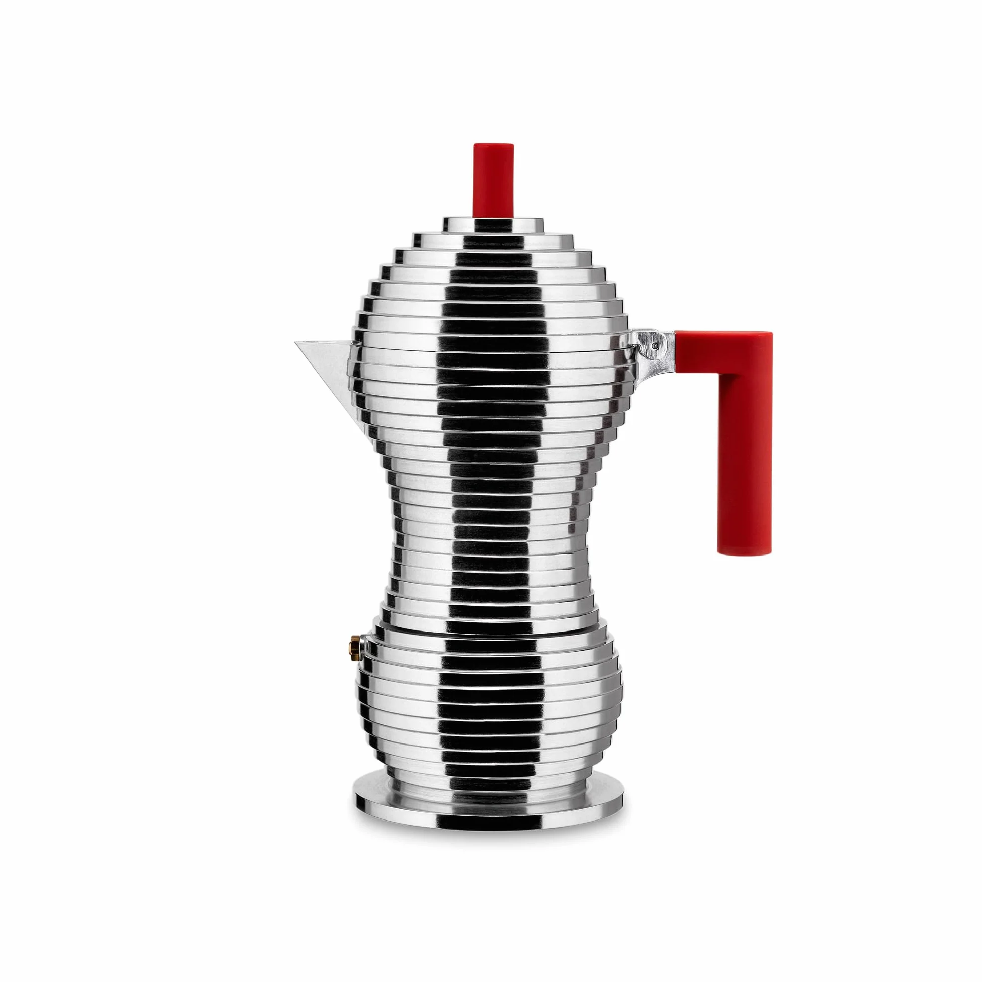 Alessi MDL02/6 R Ekspres do kawy z odlewu aluminiowego czerwony 6 filiżanek
