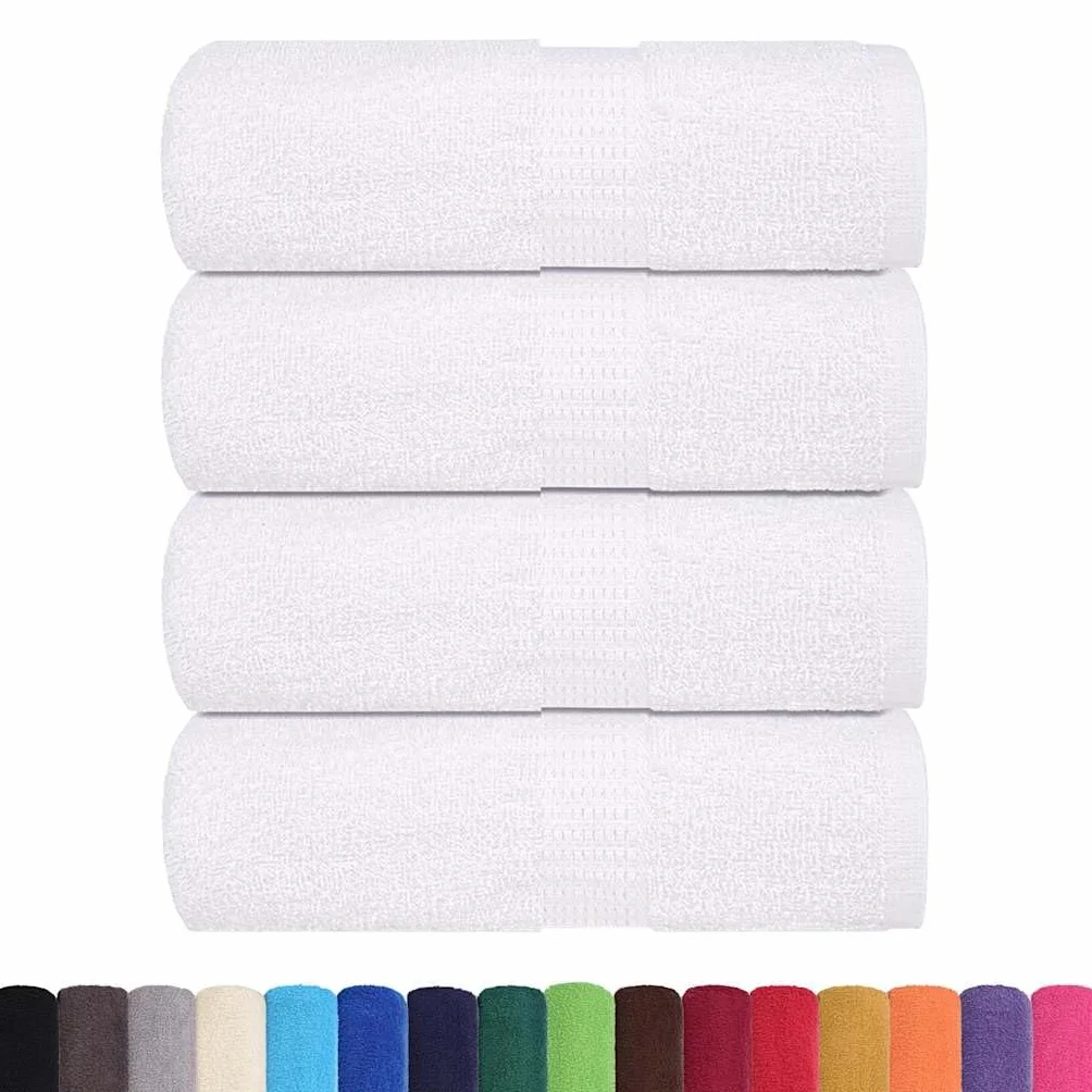 vidaXL Ręczniki dla gości bawełniane 30x50 cm 4 szt białe 100% bawełna