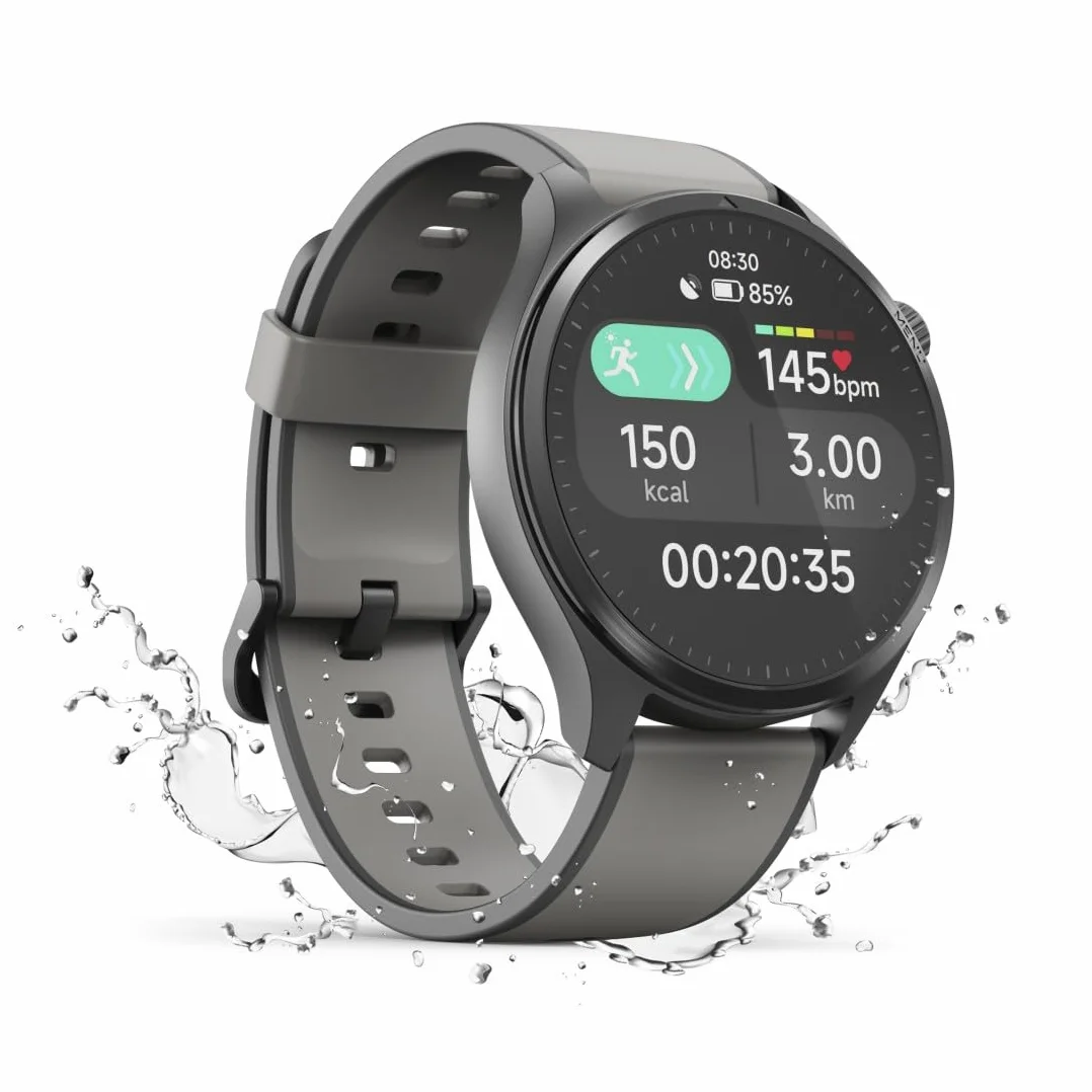 Hama Smartwatch 9000 (pamięć muzyki, kolorowy wyświetlacz AMOLED 1,43" szkło panda, GPS, funkcja telefonu, wodoszczelny, WhatsApp, asystent głosowy, monitor snu, 110 trybów sportowych, krokomierz)
